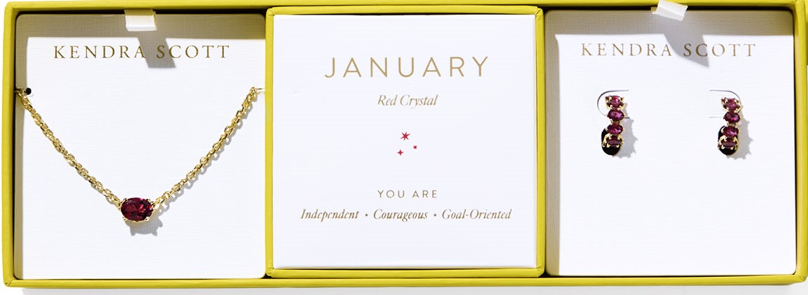 KENDRA SCOTT CAILIN PEND/ER GIFTSET YELLOW RED CRYSTAL