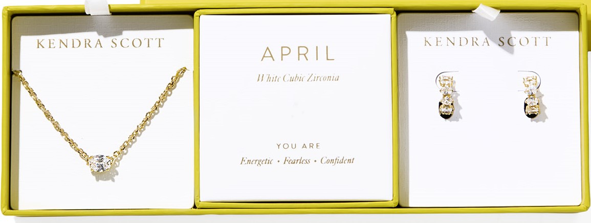 KENDRA SCOTT CAILIN PEND/ER GIFTSET YELLOW WHITE CZ