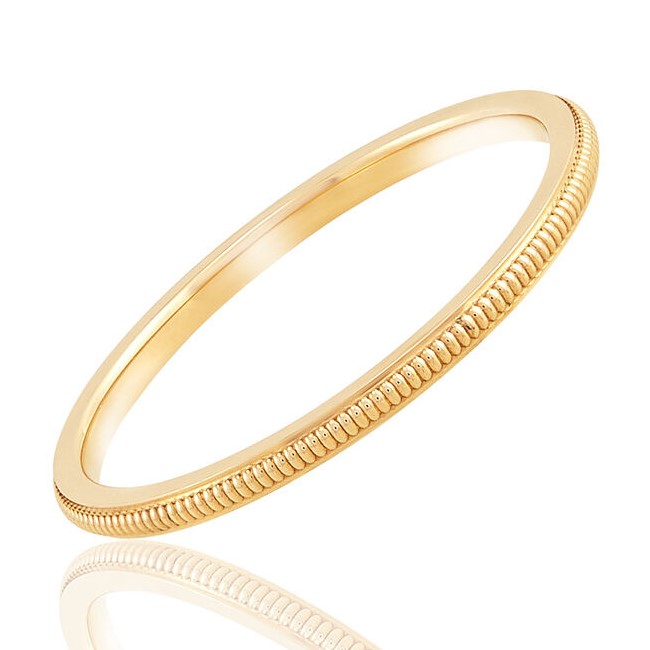 1.5MM RAISED MILGRAIN BAND 14KY SZ 7