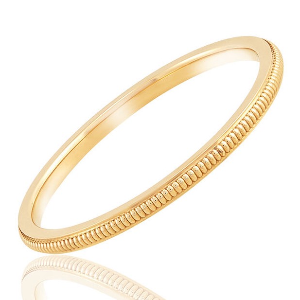 1.5MM RAISED MILGRAIN BAND 14KY SZ 6