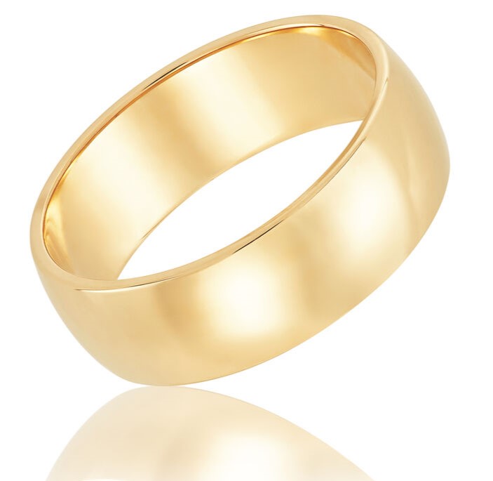 HALF ROUND COMFORT FIT BAND 14KY SZ 10