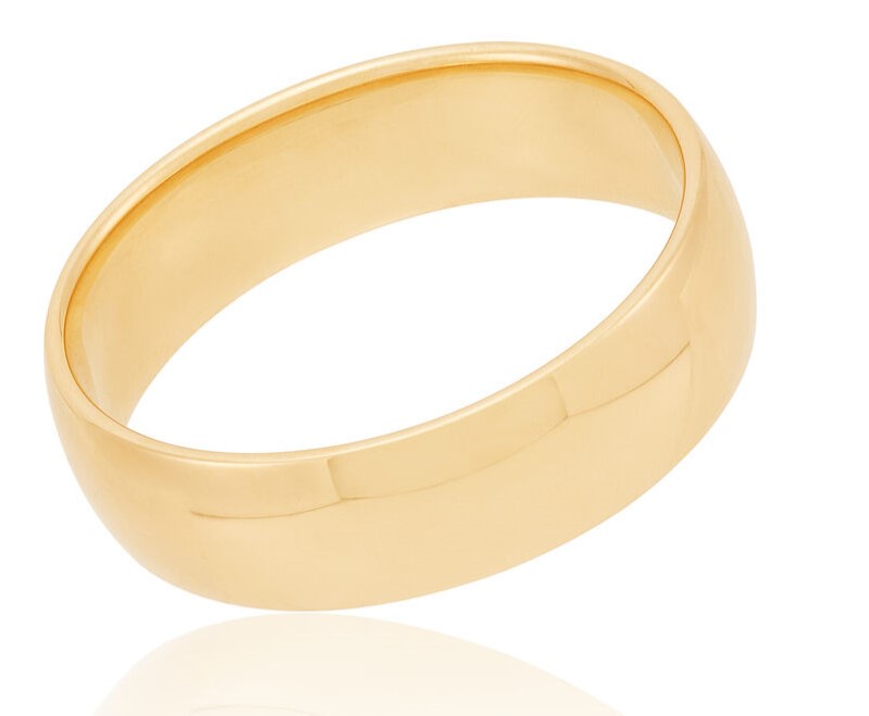 HALF ROUND COMFORT FIT BAND 14KW SZ 6