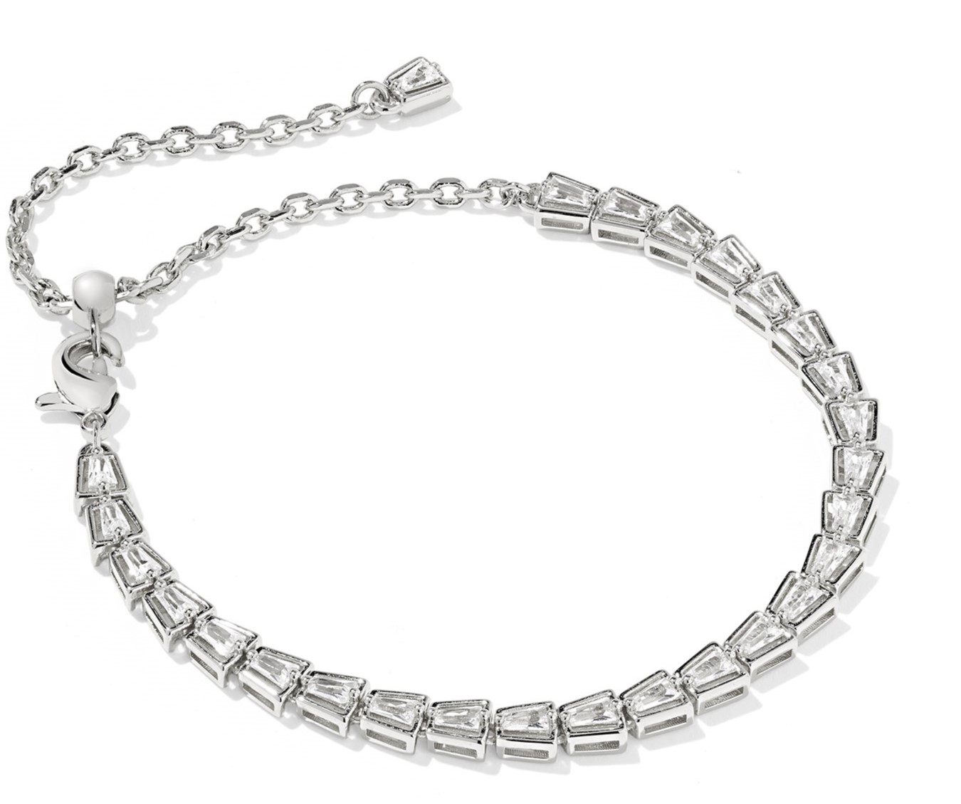 KENDRA SCOTT BELLA TENNIS BRAC RHOD WHITE CZ