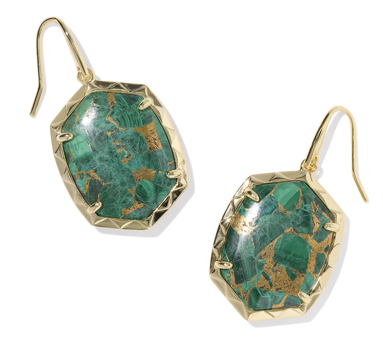 KENDRA SCOTT DAPHNE DROP ER YELLOW BRZ VND MALACHITE