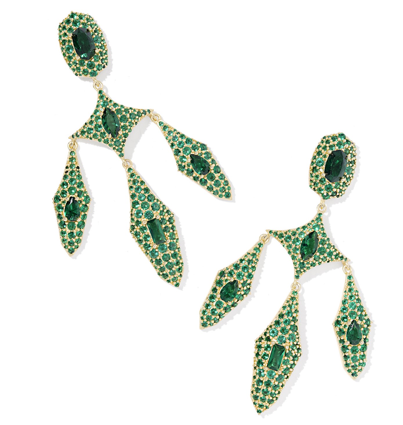 KENDRA SCOTT BELLA STMNT ER YELLOW W/DARK GREEN CRYS