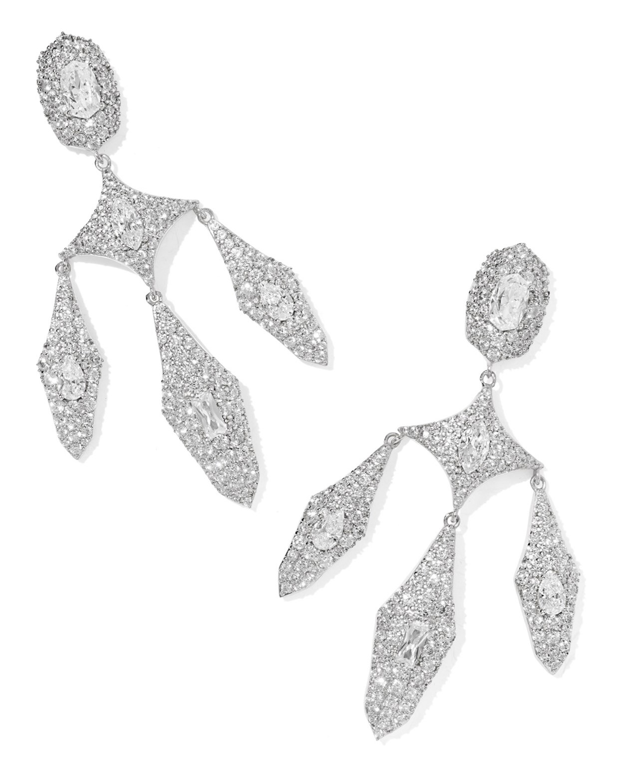 KENDRA SCOTT BELLA STMNT ER RHOD W/WHITE CZ