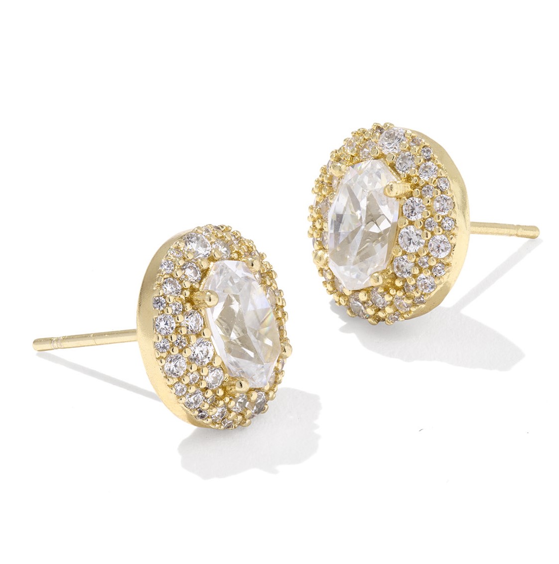 KENDRA SCOTT BELLA STUD ER YELLOW W/WHITE CZ