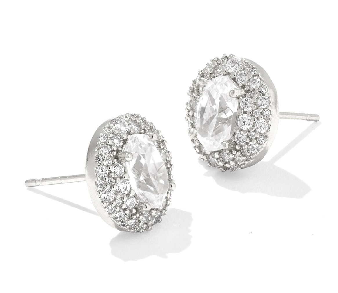 KENDRA SCOTT BELLA STUD ER RHOD W/WHITE CZ