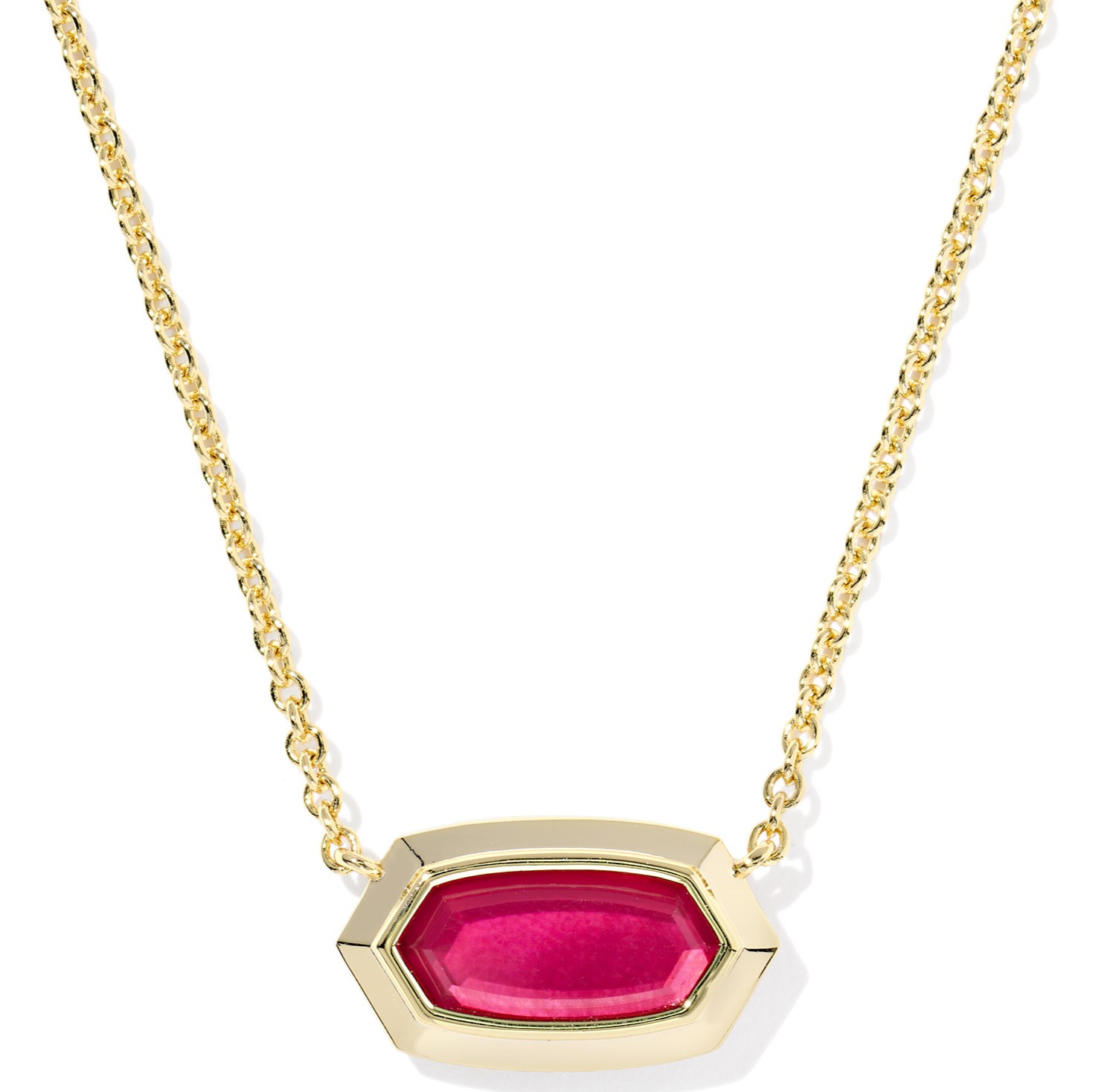 KENDRA SCOTT ELISA BEZEL PNDNT YELLOW W/CARMNE RED ILLSN