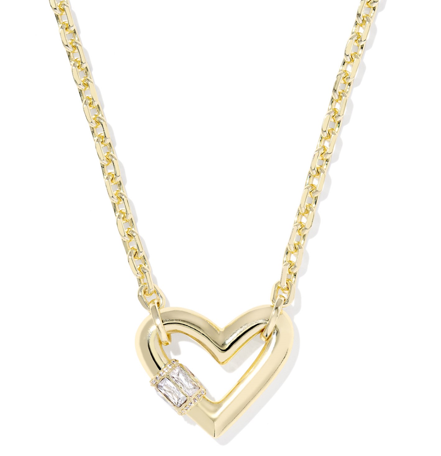 KENDRA SCOTT EMERY HEART PNDNT YELLOW W/WHITE CZ