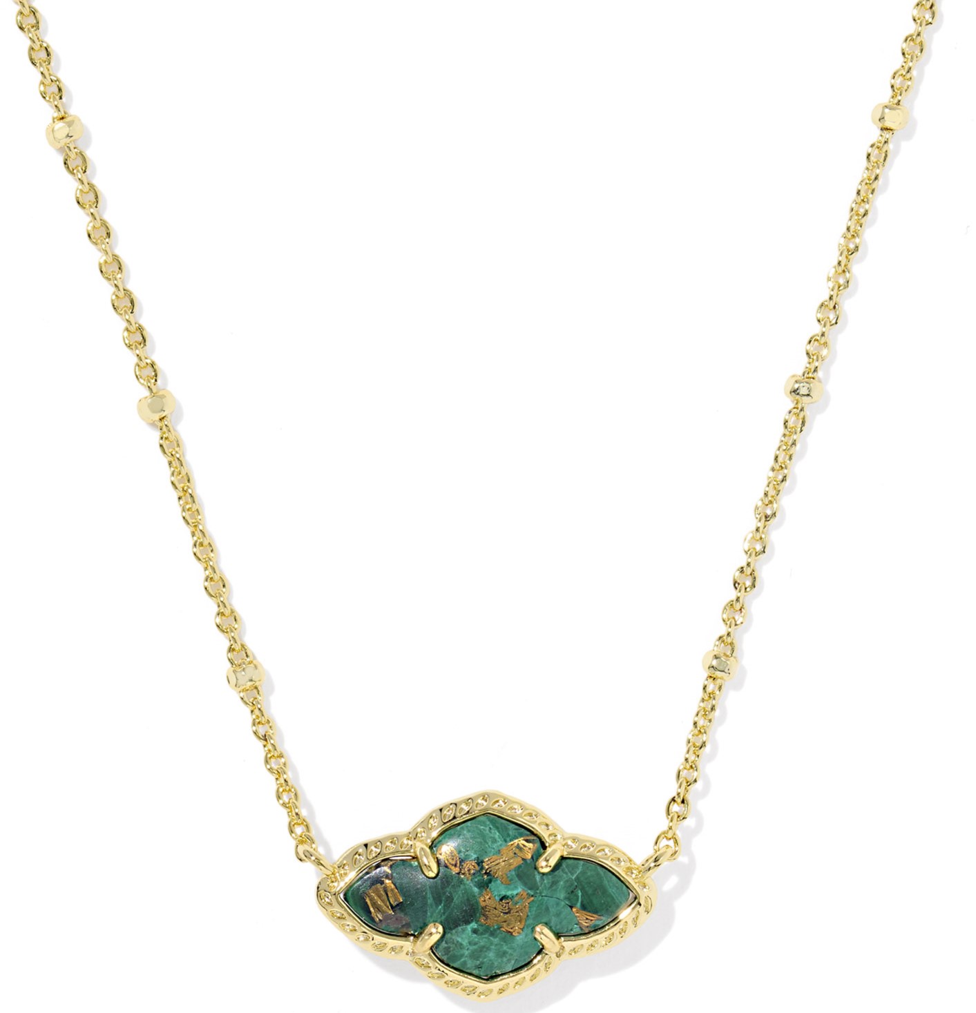 KENDRA SCOTT ABBIE PNDNT YELLOW W/BRZ VND MALACHITE