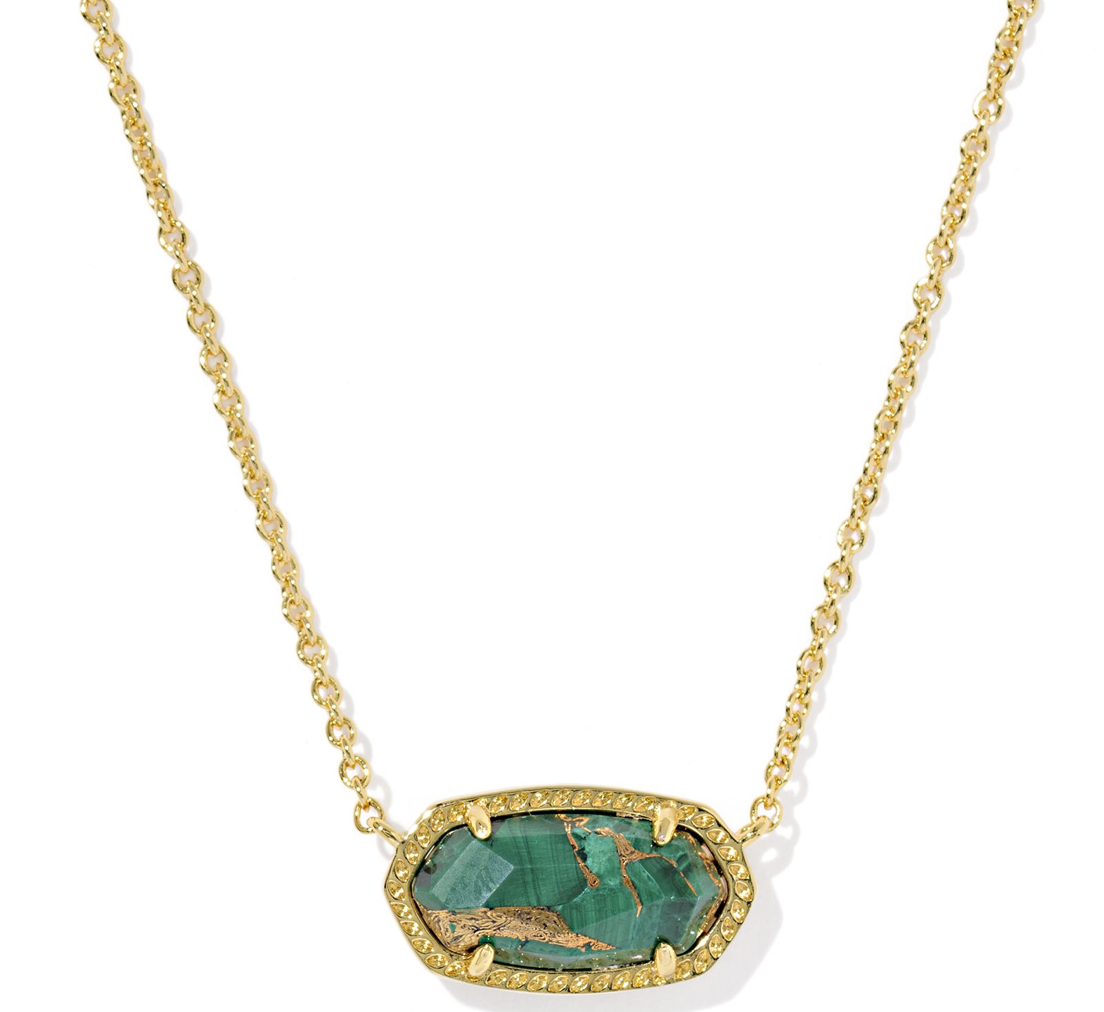 KENDRA SCOTT ELISA NCK YELLOW W/BRZ VND MALACHITE