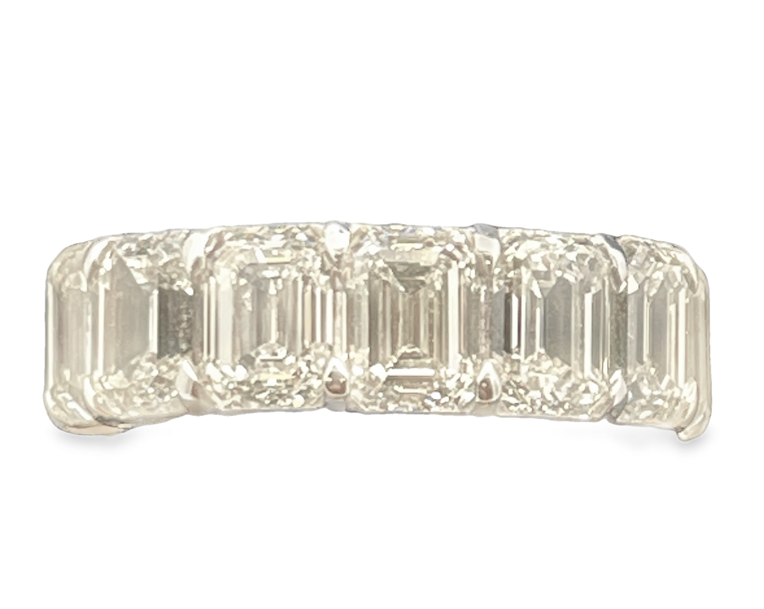 14.08CTW DIAMOND ETERNITY BAND CONTAINING: 14 EMERALD CUT DIAMONDS 18KW