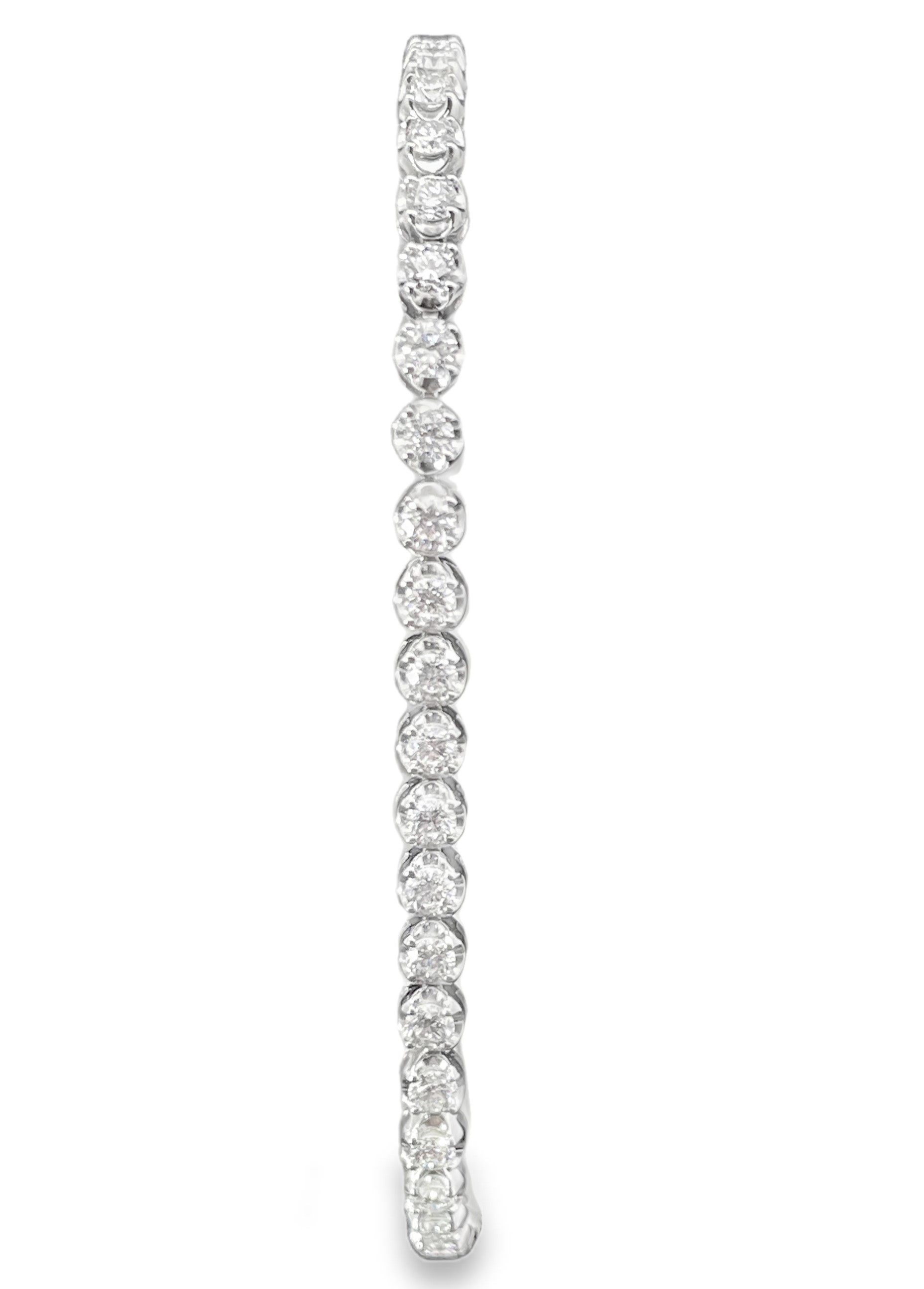 SUPER MAN MADE CREATED 3.00CTW 47 ROUND DIAMOND 4-PRONG TENNIS BRACELET E-F VS 14KW