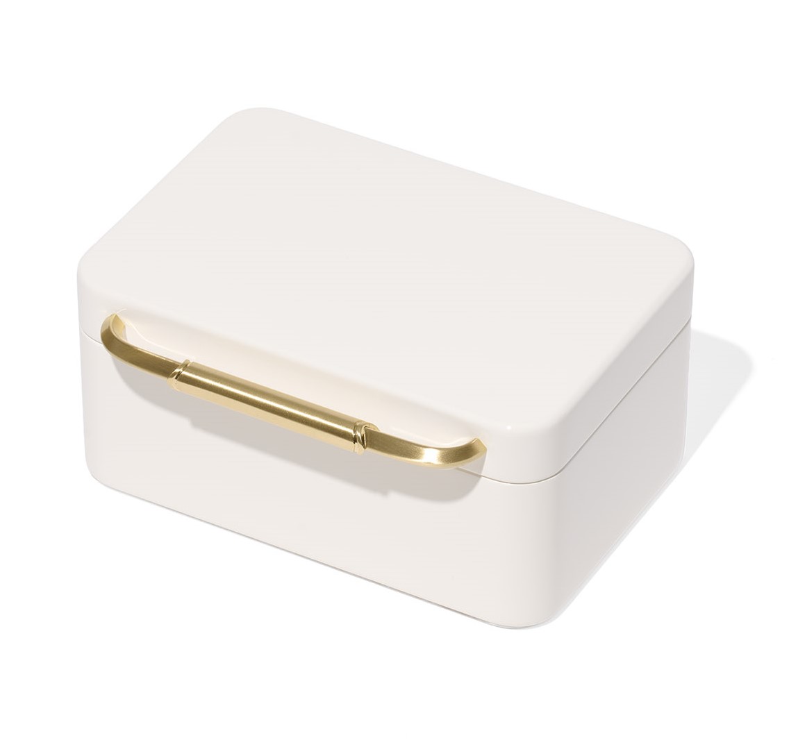 KENDRA SCOTT SMALL WHITE LACQUER JEWELRY BOX
