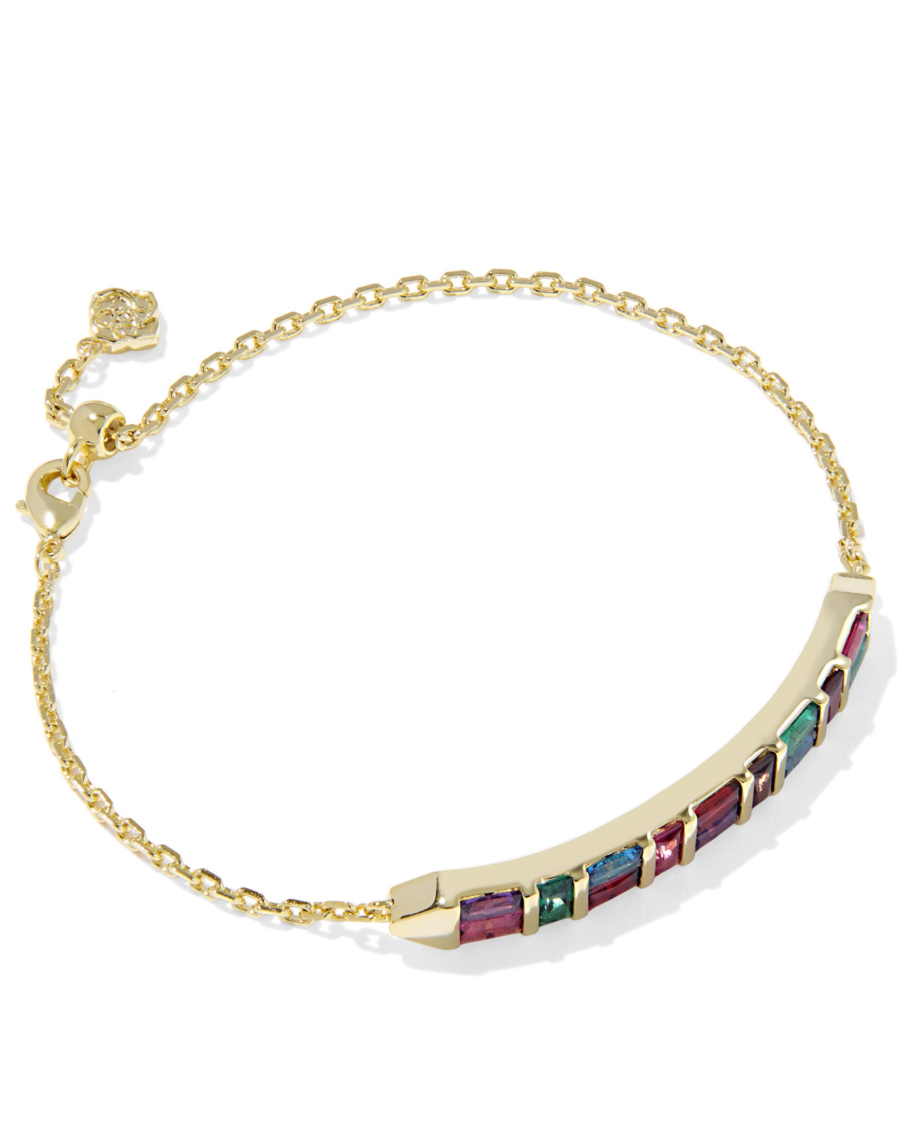KENDRA SCOTT JAMIE MULTI MIX GOLD TONE DELICATE CHAIN BRACELET
