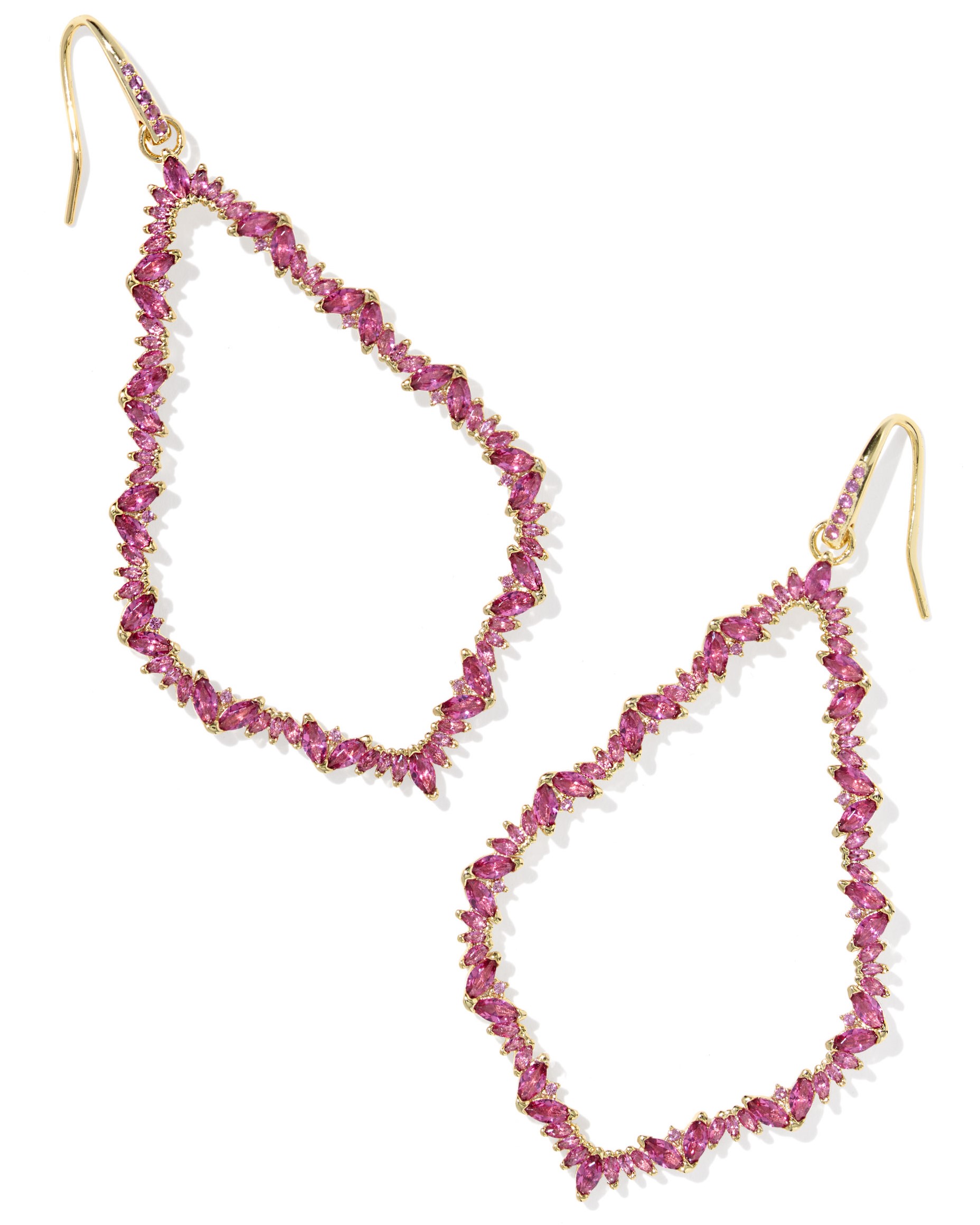 KENDRA SCOTT SOPHEE PINK CRYSTAL GOLD TONE EARRINGS