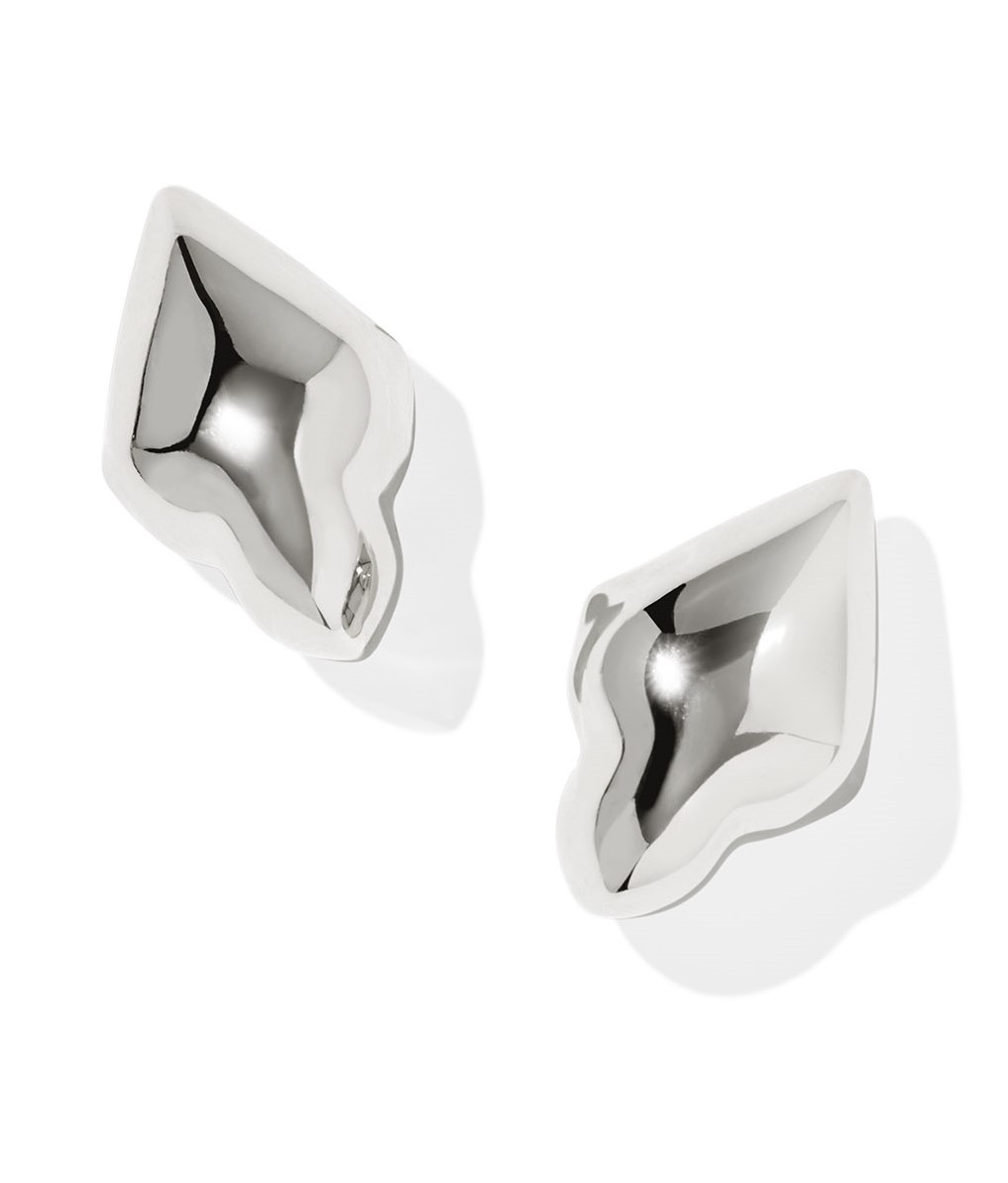 KENDRA SCOTT ADELINE RHODIUM STUD EARRINGS