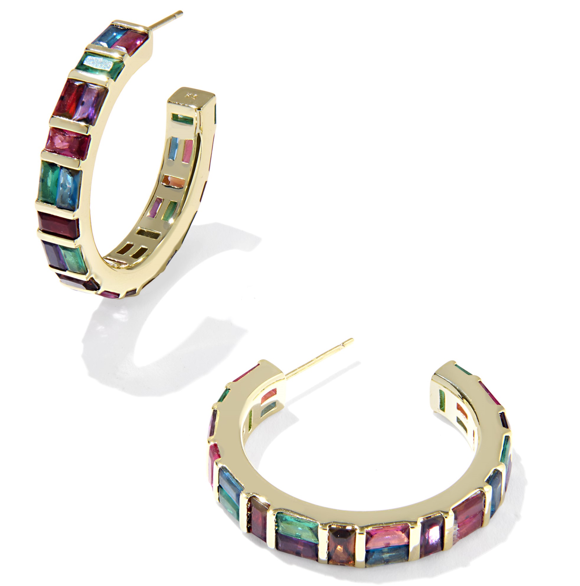 KENDRA SCOTT JAMIE MULTI MIX GOLD TONE HOOP EARRINGS