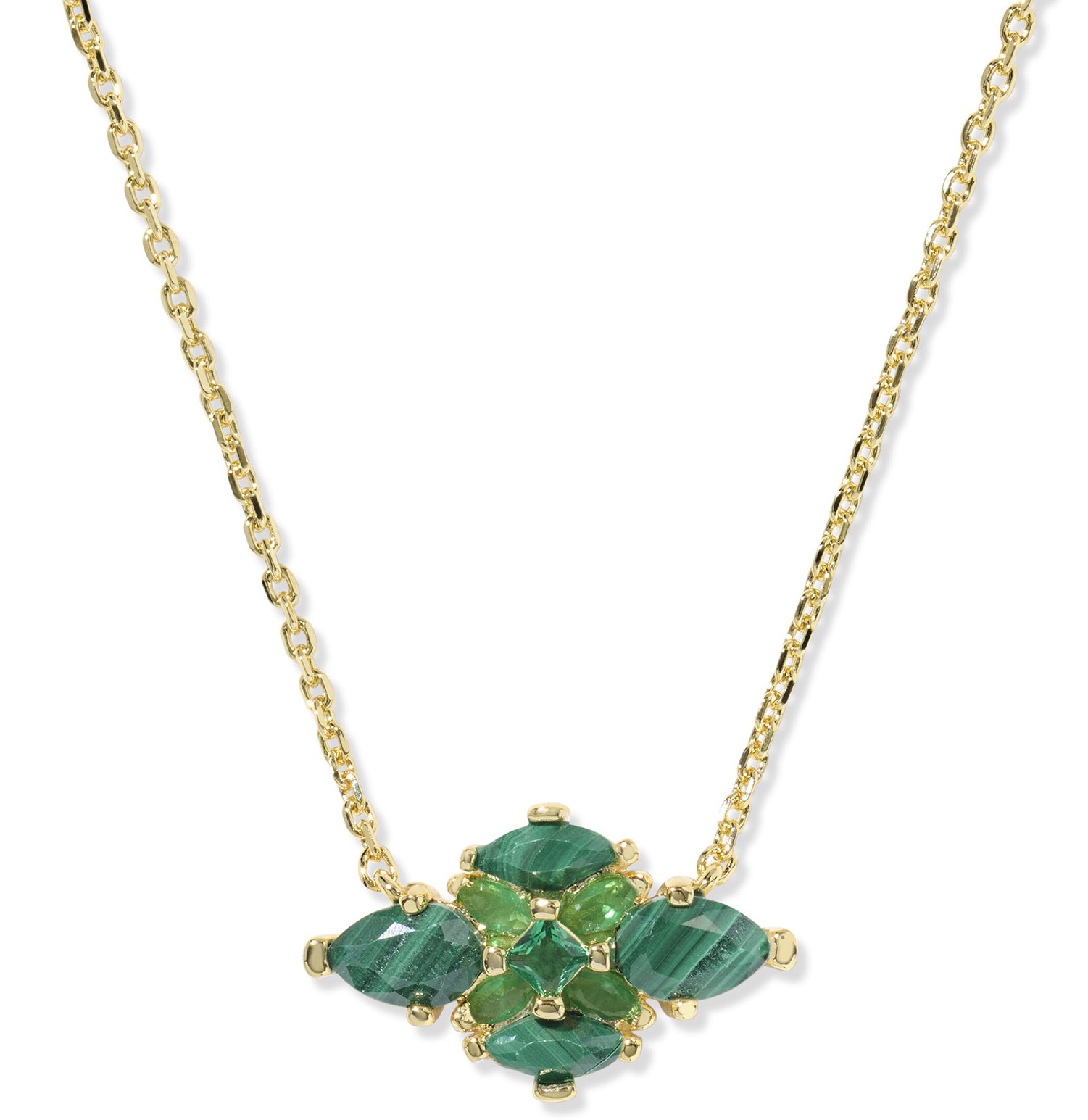 KENDRA SCOTT ABBIE GREEN MIX GOLD TONE PENDANT NECKLACE