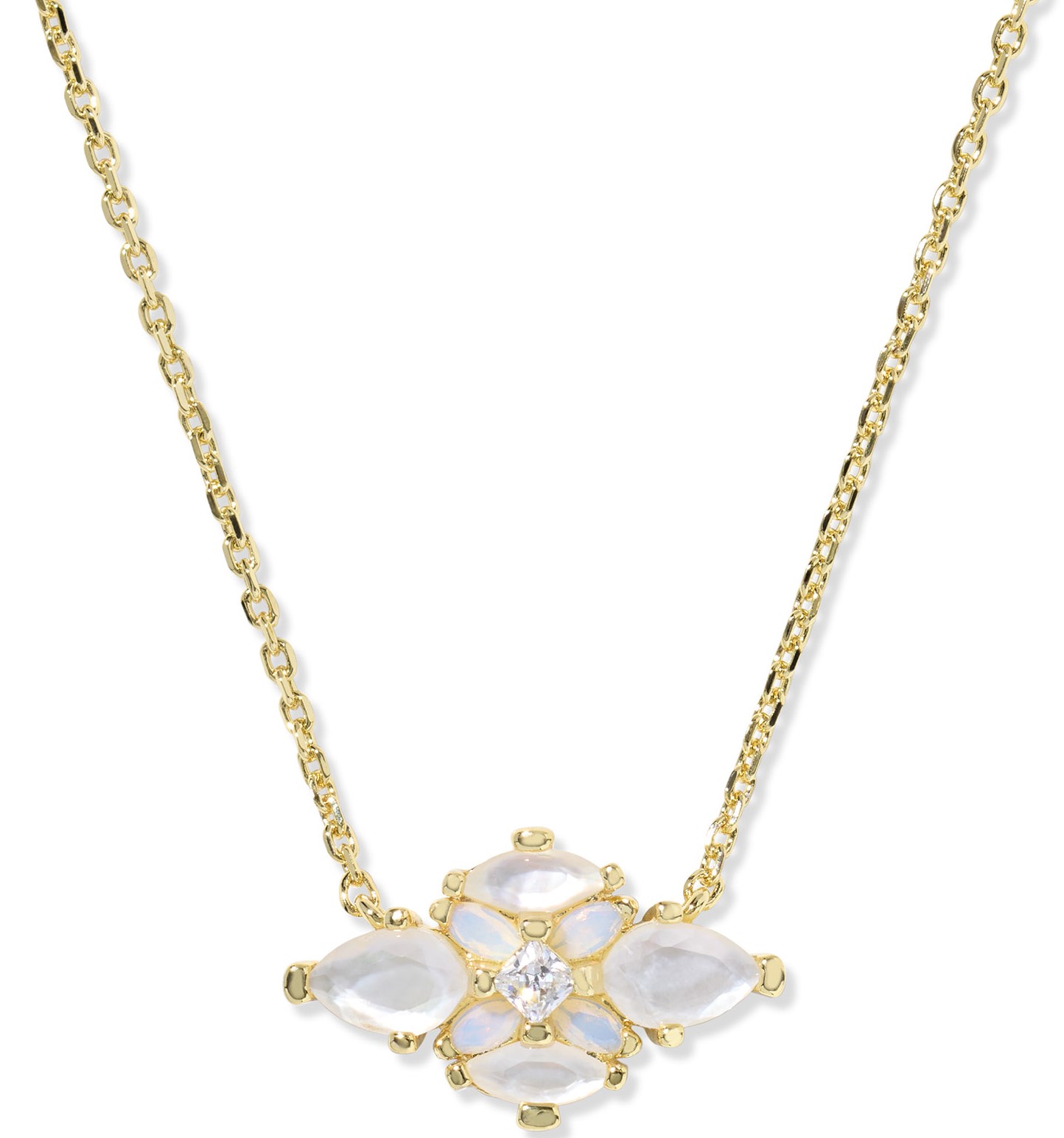 KENDRA SCOTT ABBIE NEUTRAL MIX GOLD TONE PENDANT NECKLACE