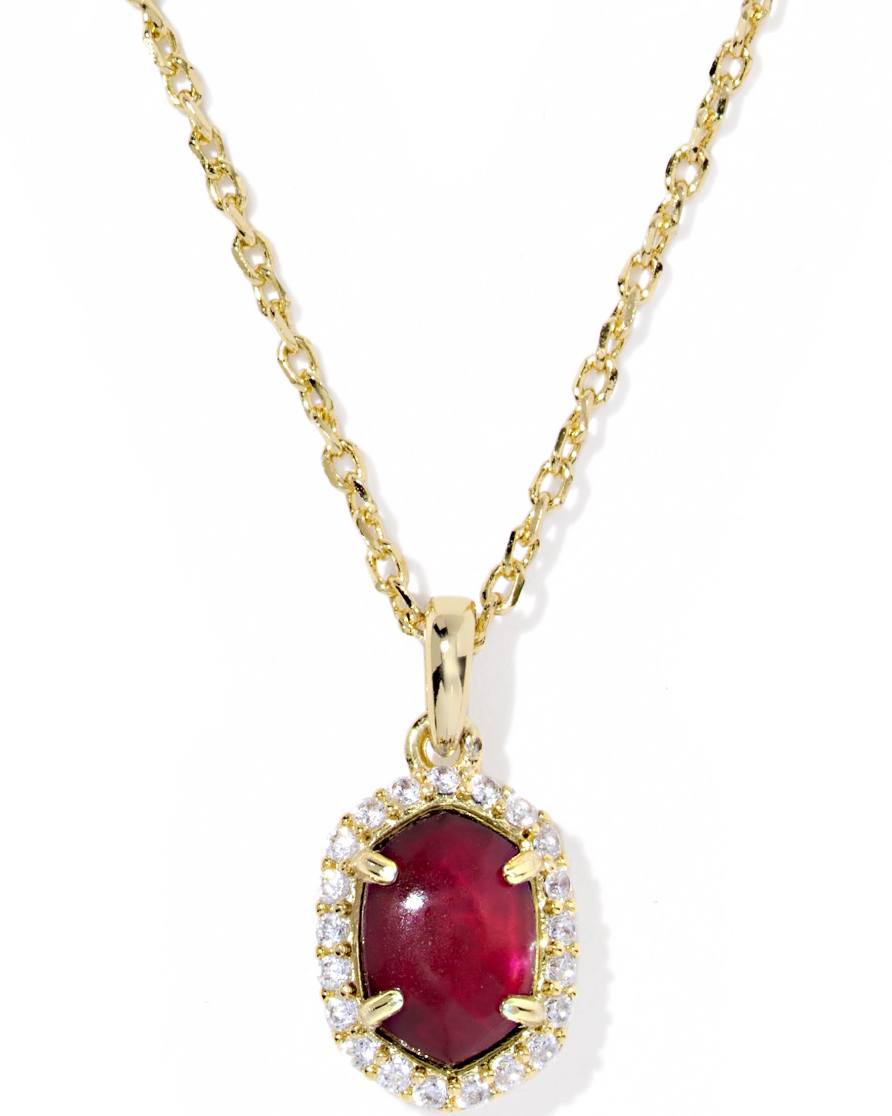 KENDRA SCOTT DAPHNE DARK BURGUNDY ILLUSION GOLD TONE PENDANT NECKLACE
