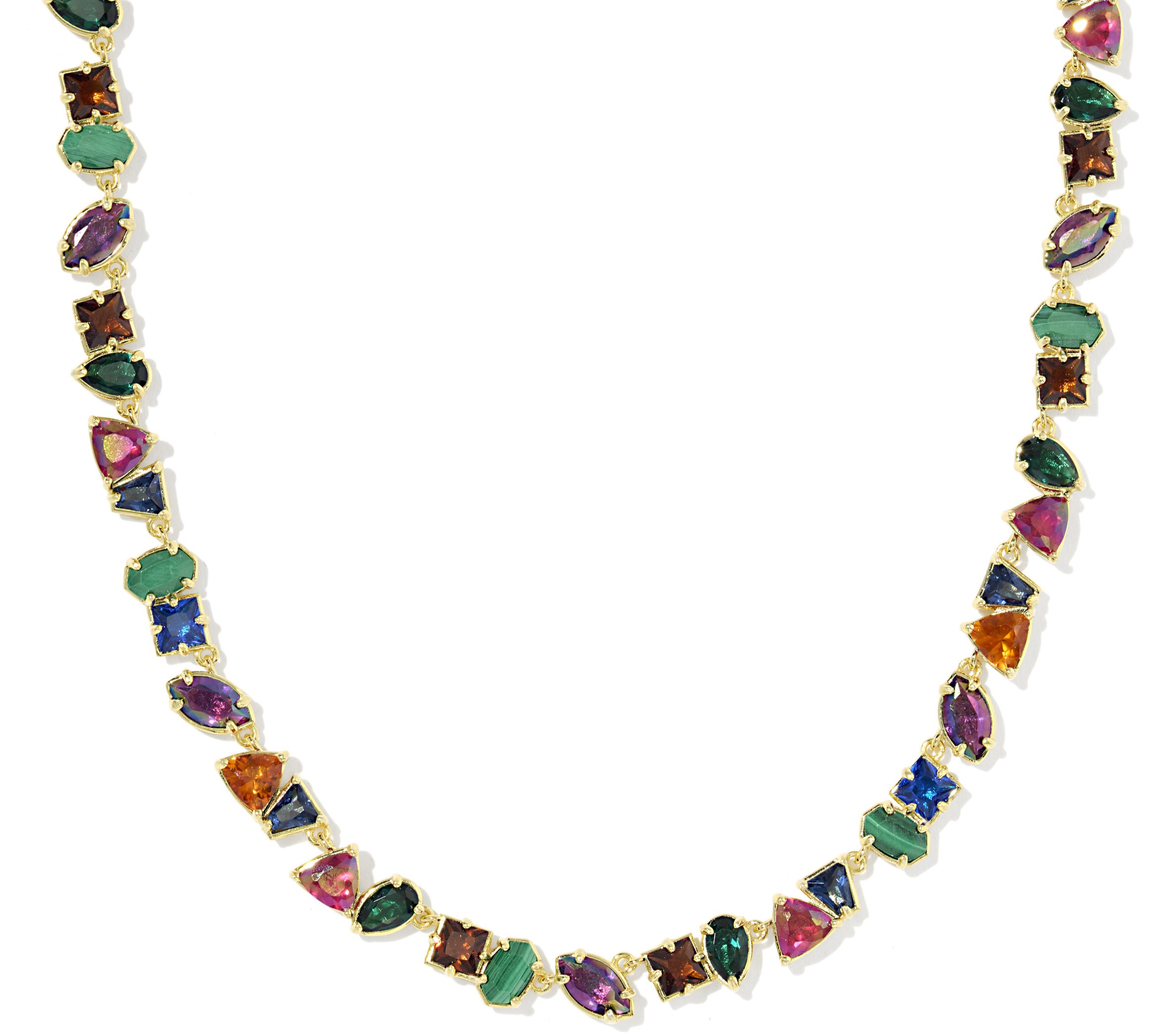 KENDRA SCOTT ISABELLE MULTI MIX GOLD TONE TENNIS NECKLACE