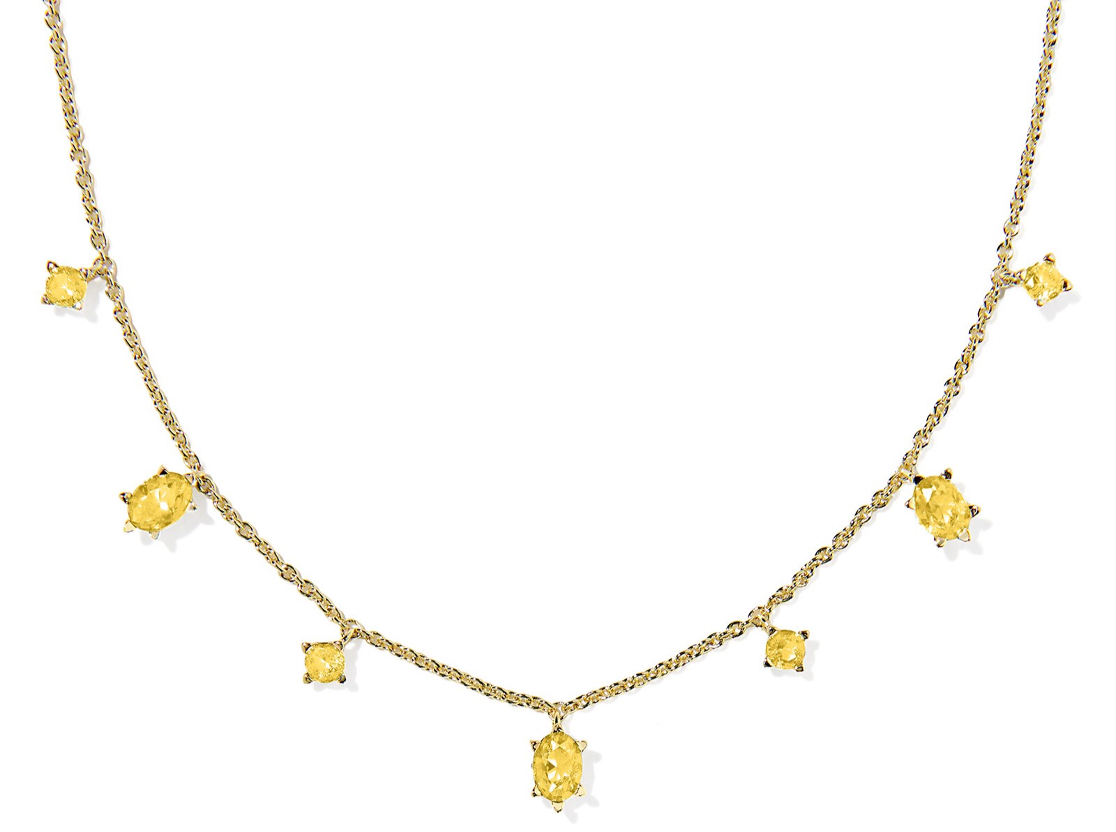 KENDRA SCOTT CAILIN YELLOW CRYSTAL GOLD TONE STRAND NECKLACE
