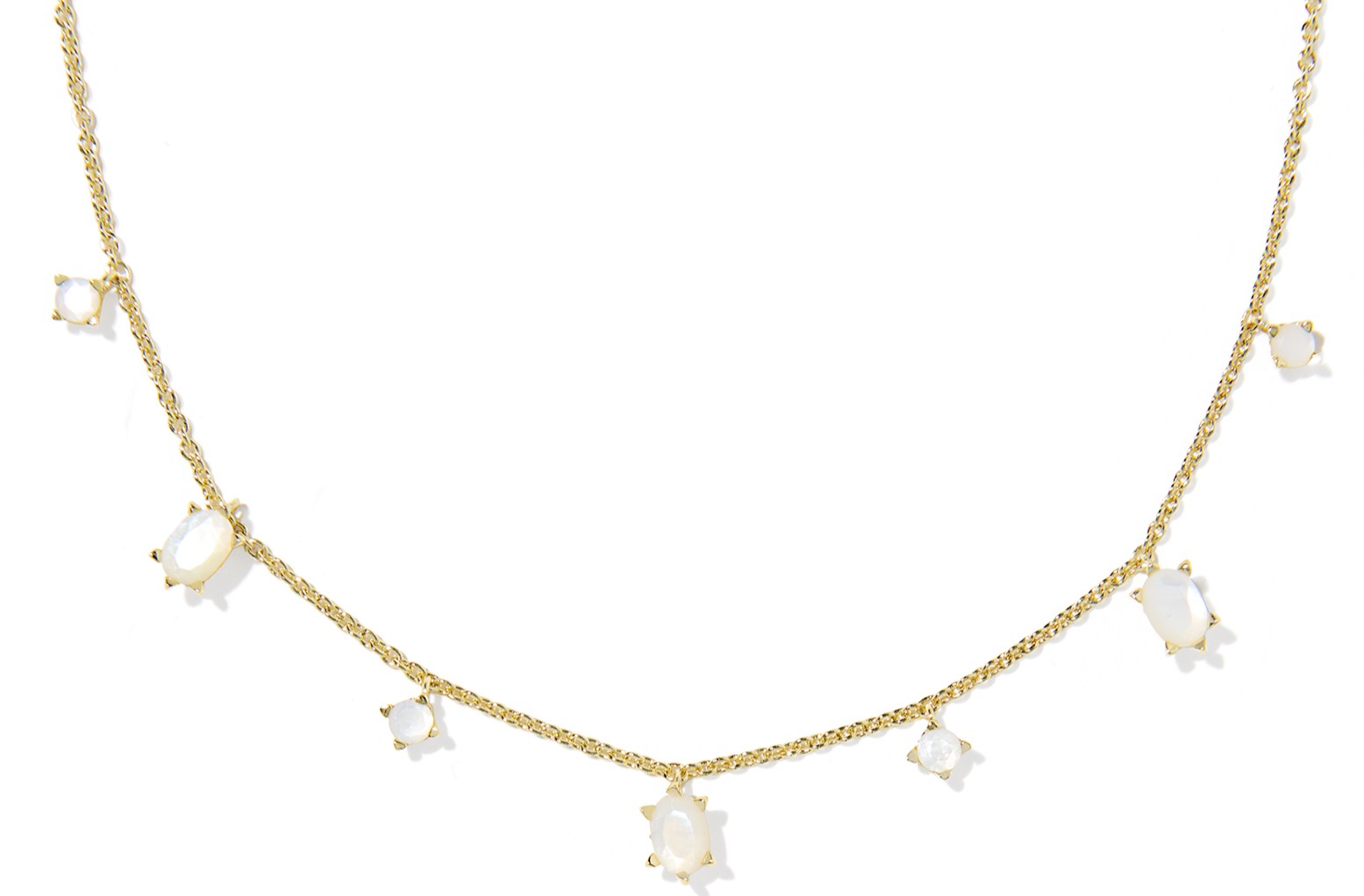 KENDRA SCOTT CAILIN IVORY MOTHER OF PEARL GOLD TONE STRAND NECKLACE