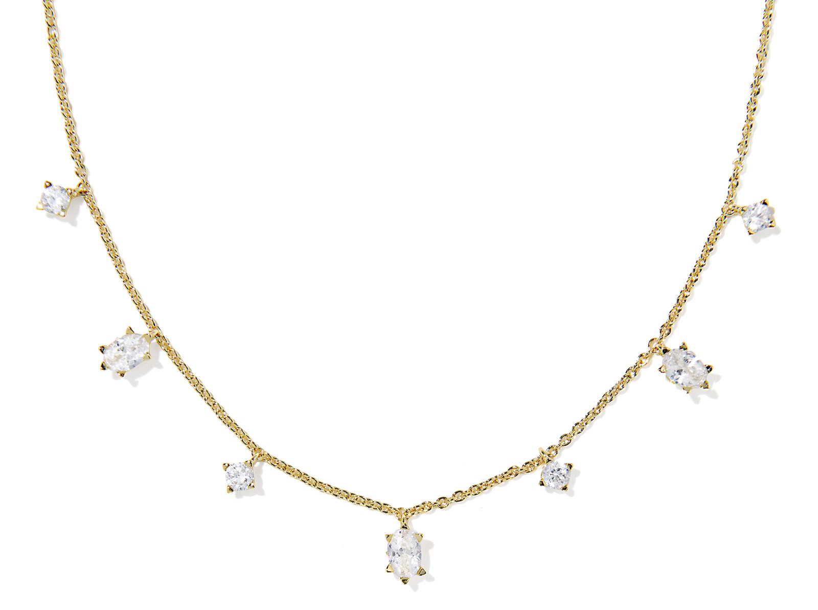 KENDRA SCOTT CAILIN WHITE CZ GOLD TONE STRAND NECKLACE