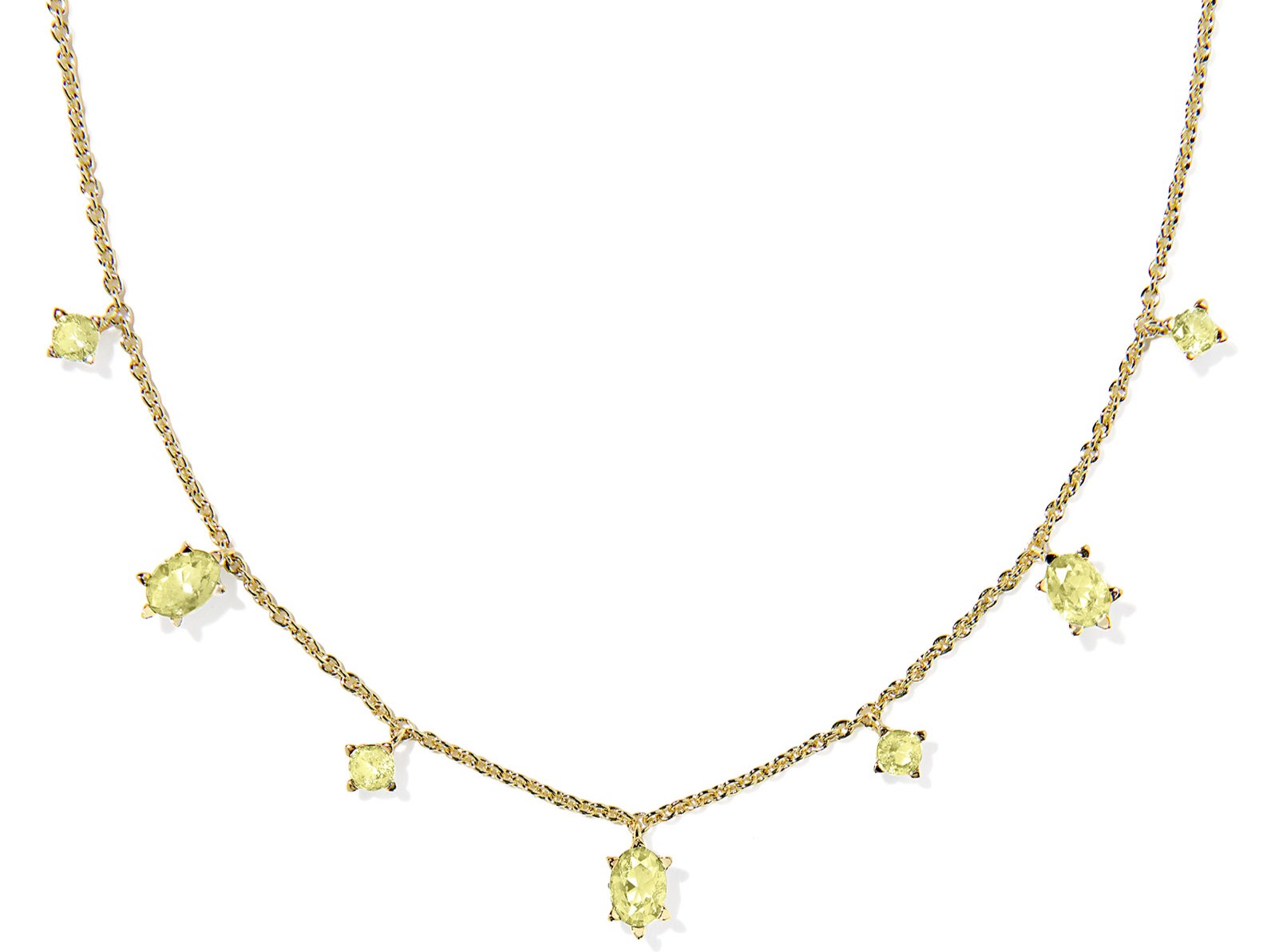 KENDRA SCOTT CAILIN LIGHT GREEN CRYSTAL GOLD TONE STRAND NECKLACE