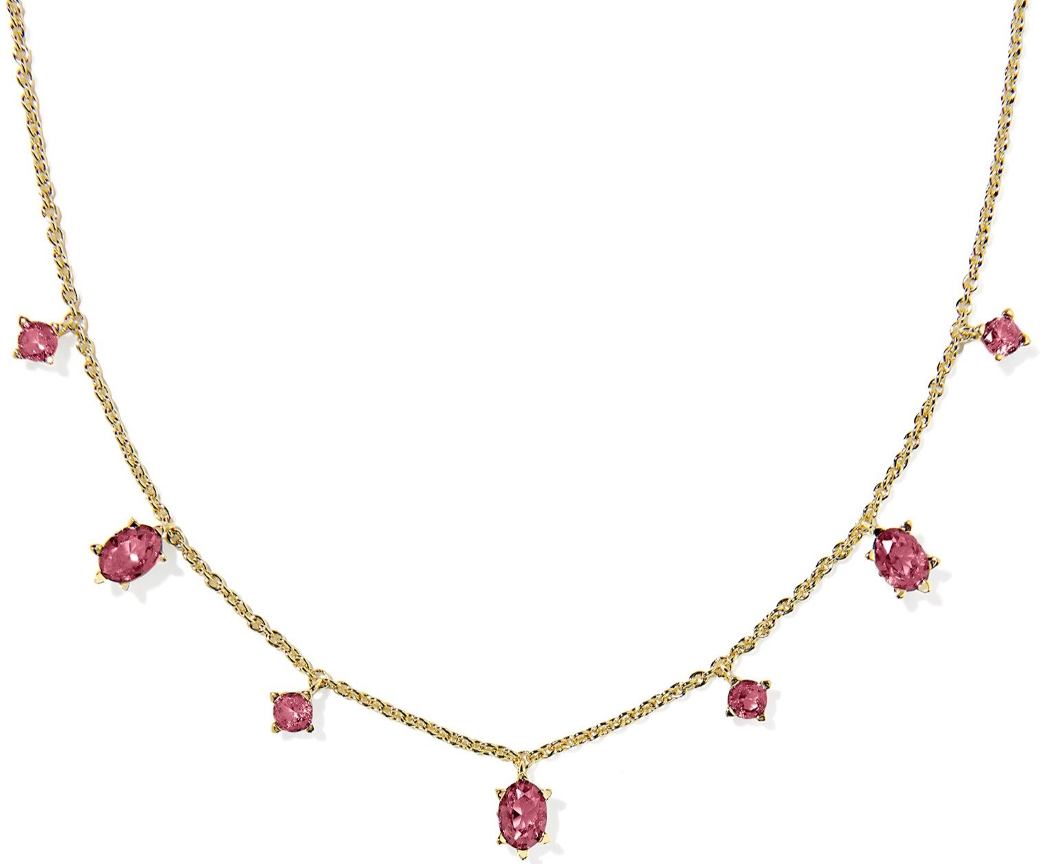 KENDRA SCOTT CAILIN RED CRYSTAL GOLD TONE STRAND NECKLACE