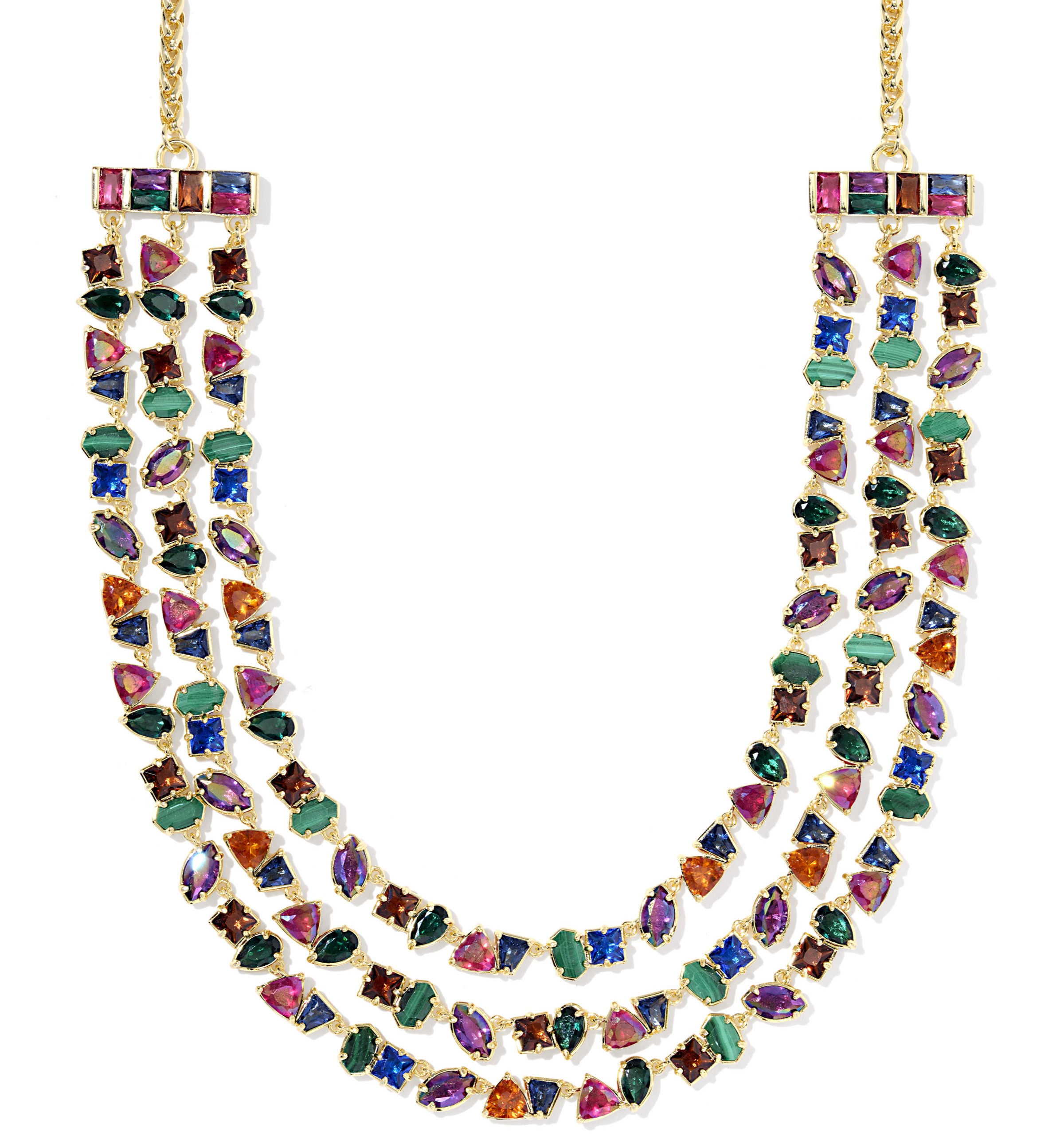 KENDRA SCOTT ISABELLE MULTI MIX GOLD TONE STATEMENT NECKLACE