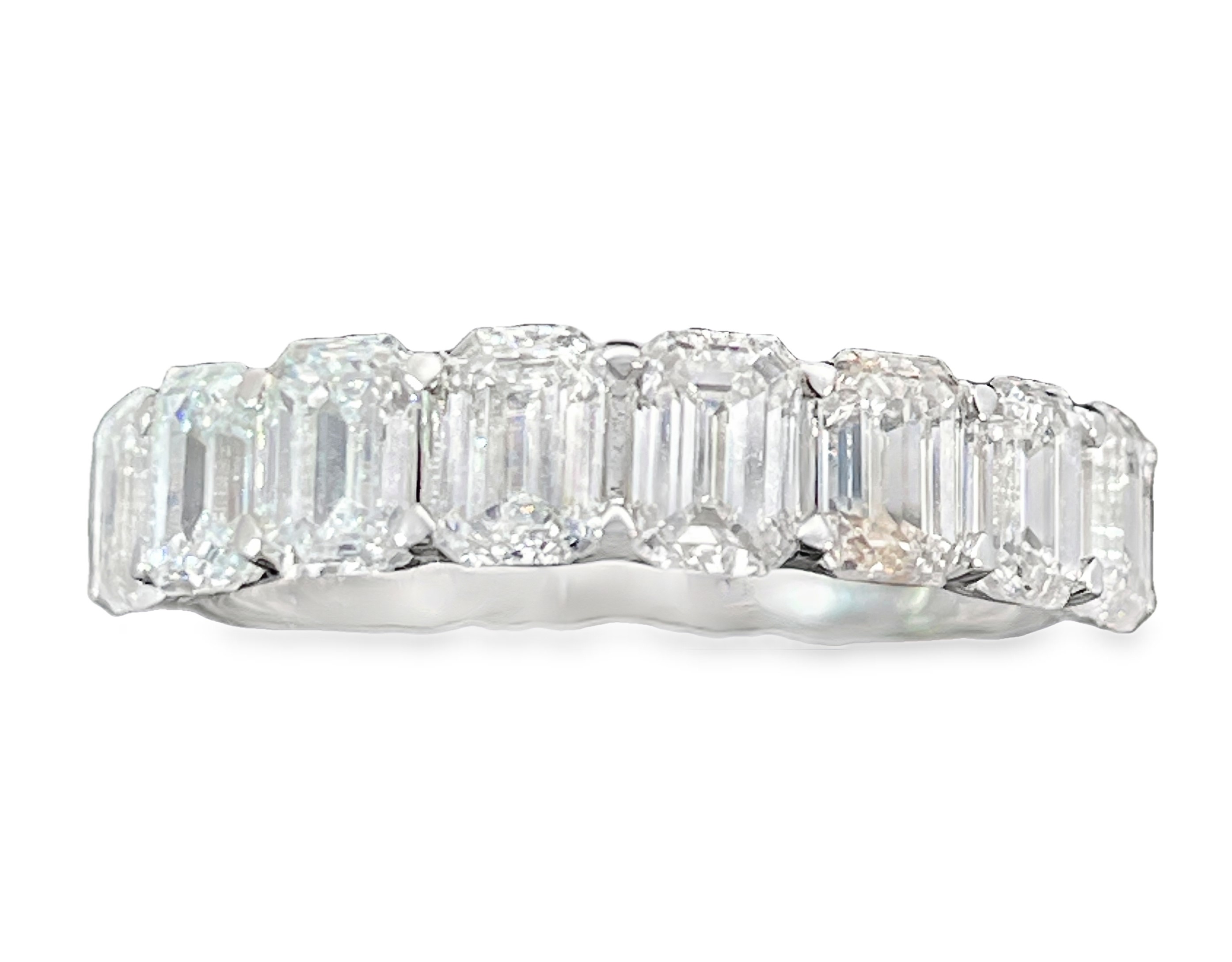 SUPER MAN MADE CREATED 3.04CTW 8 BAGUETTE DIAMOND ANNIVERSARY BAND 14KW