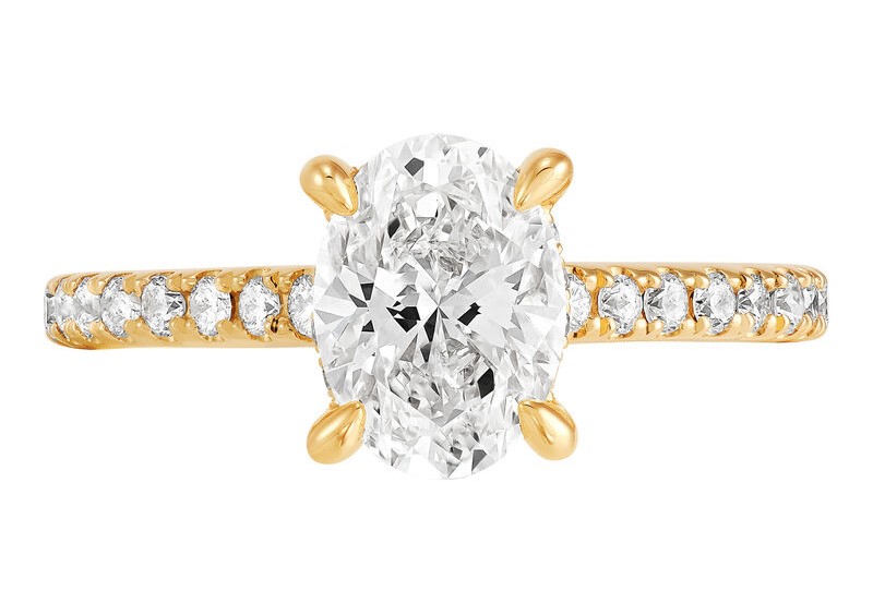 SUPER MAN MADE CREATED 1.84CTW DIAMOND ENGAGEMENT RING CONTAINING: 1.49CT OVAL DIAMOND CENTER G VS1 IGI LG600329386 + 32 ROUND MELEE DIAMONDS .35CTW 14KY