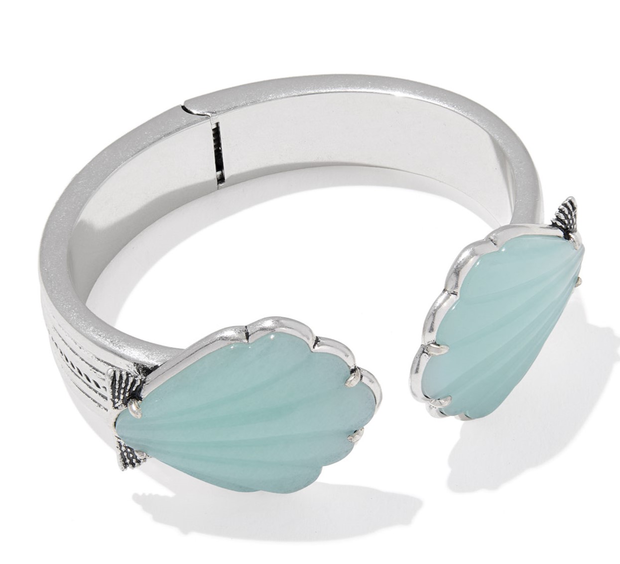 KENDRA SCOTT ALEXA DARK TEAL QUARTZ VINTAGE SILVER TONE STTEMENT CUFF