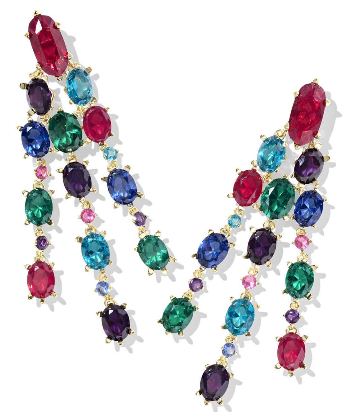 KENDRA SCOTT CAILIN MULTI MIX GOLD TONE STATEMENT EARRINGS