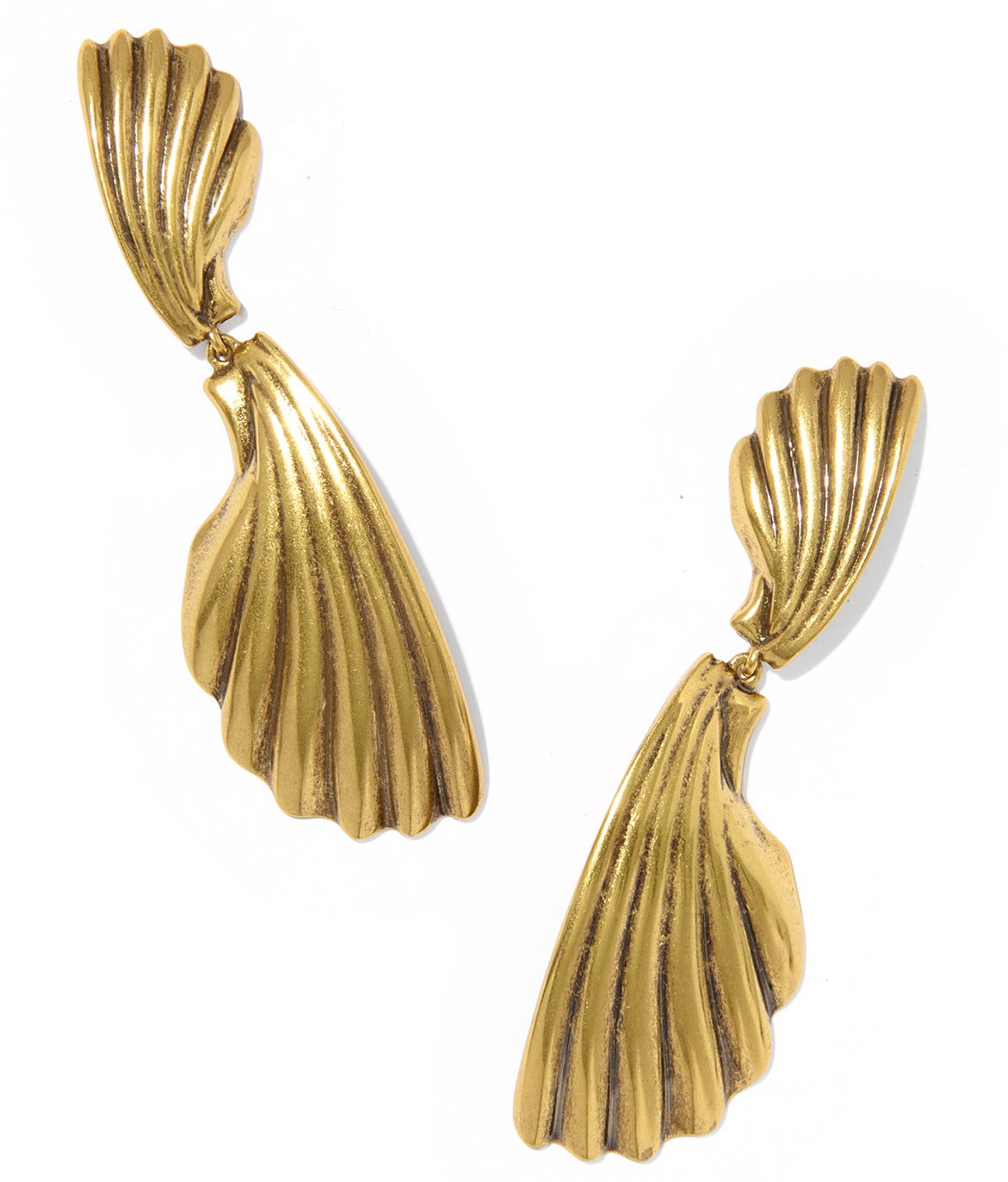 KENDRA SCOTT ALEXA VINTAGE GOLD TONE STATEMENT DROP EARRINGS