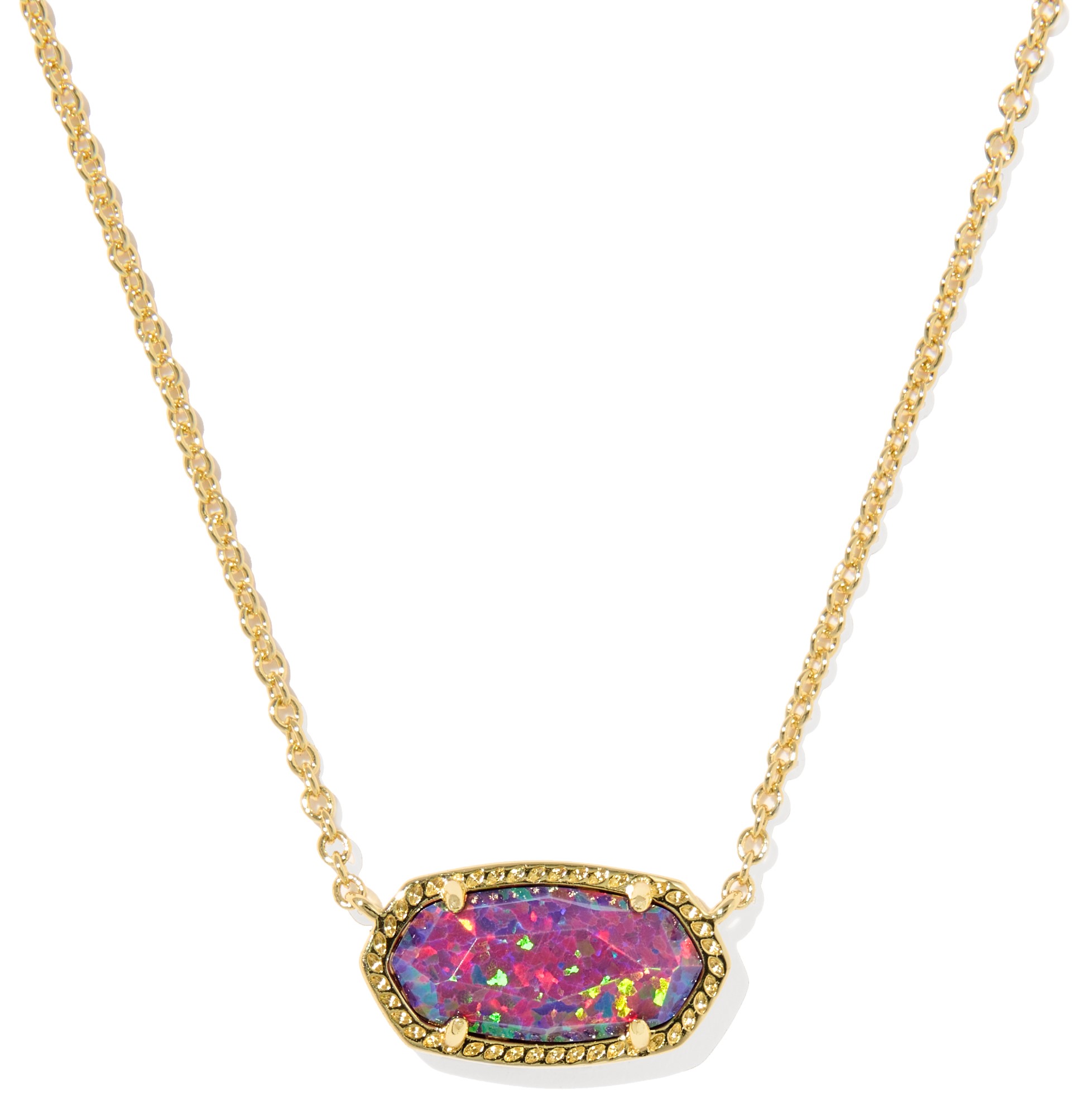 KENDRA SCOTT DARK LAVENDER OPAL GOLD TONE NECKLACE
