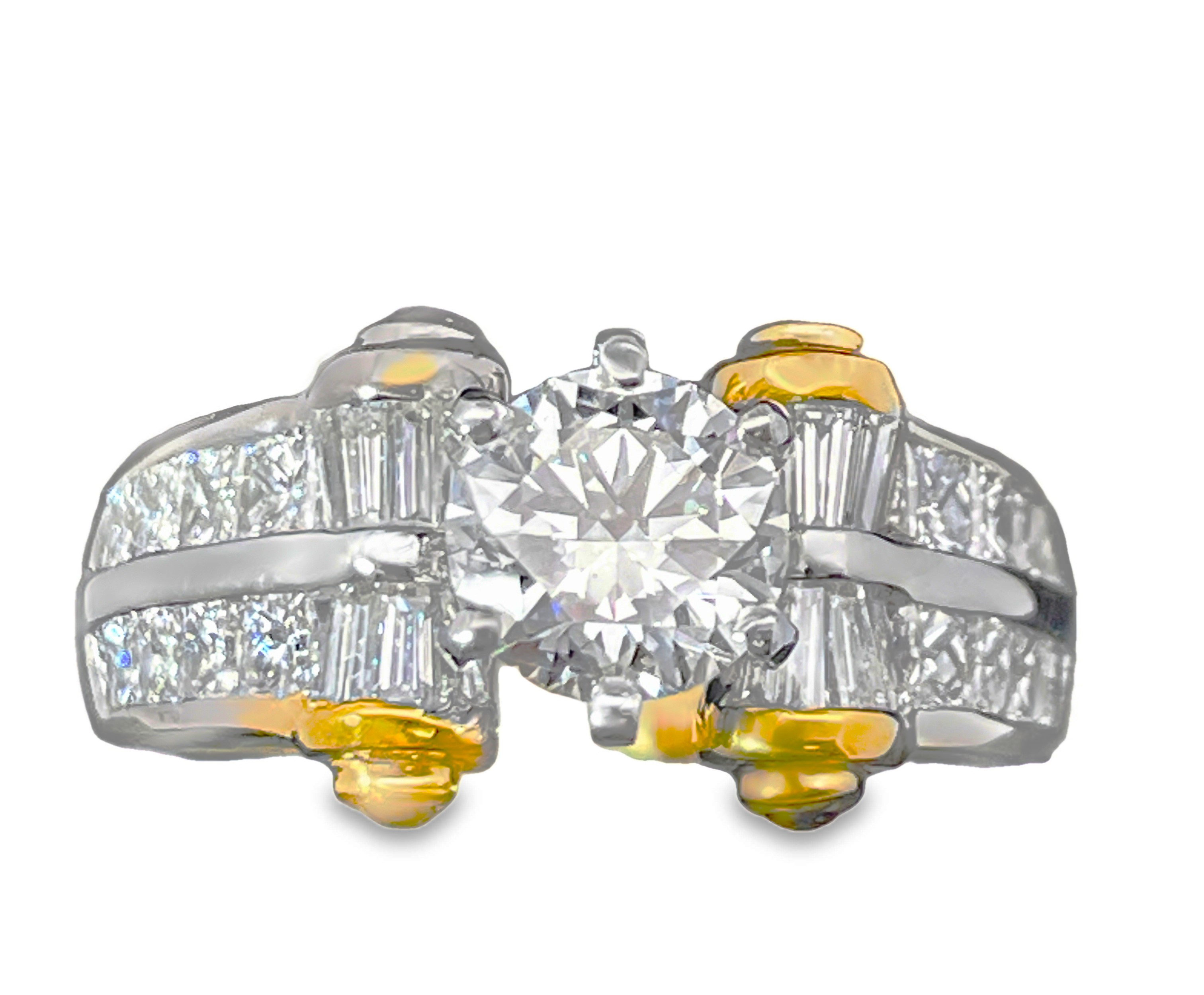 1.20CT RD DIA GIA7491297407 F VS2 16 PRIN=.90CTW 16 TAP BAG=.66CTW 4 CAB SAP=.12CTW 18KYW JBSTAR RNG