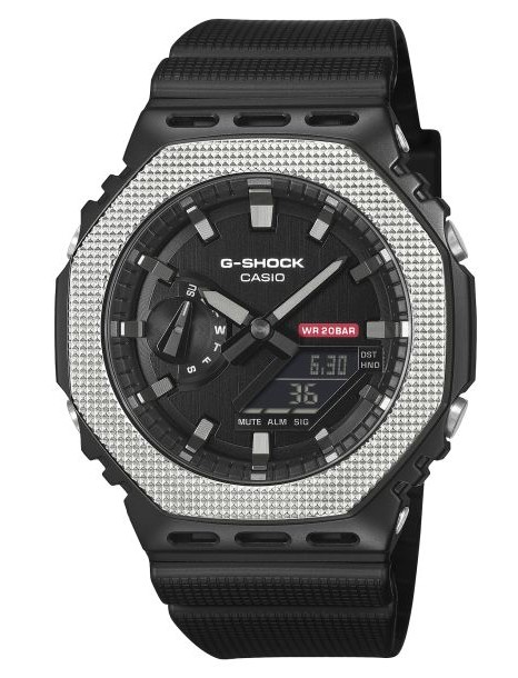 CASIO G-SHOCK ANALOGUE/DIGITAL ROUND BLACK DIAL BLACK RESIN/G-STEEL WATCH