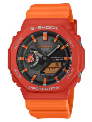 CASIO-G-SHOCK 2026 DARWIN FOUNDATION ANALOGUE/DIGITAL RED/ORANGE RESIN WATCH