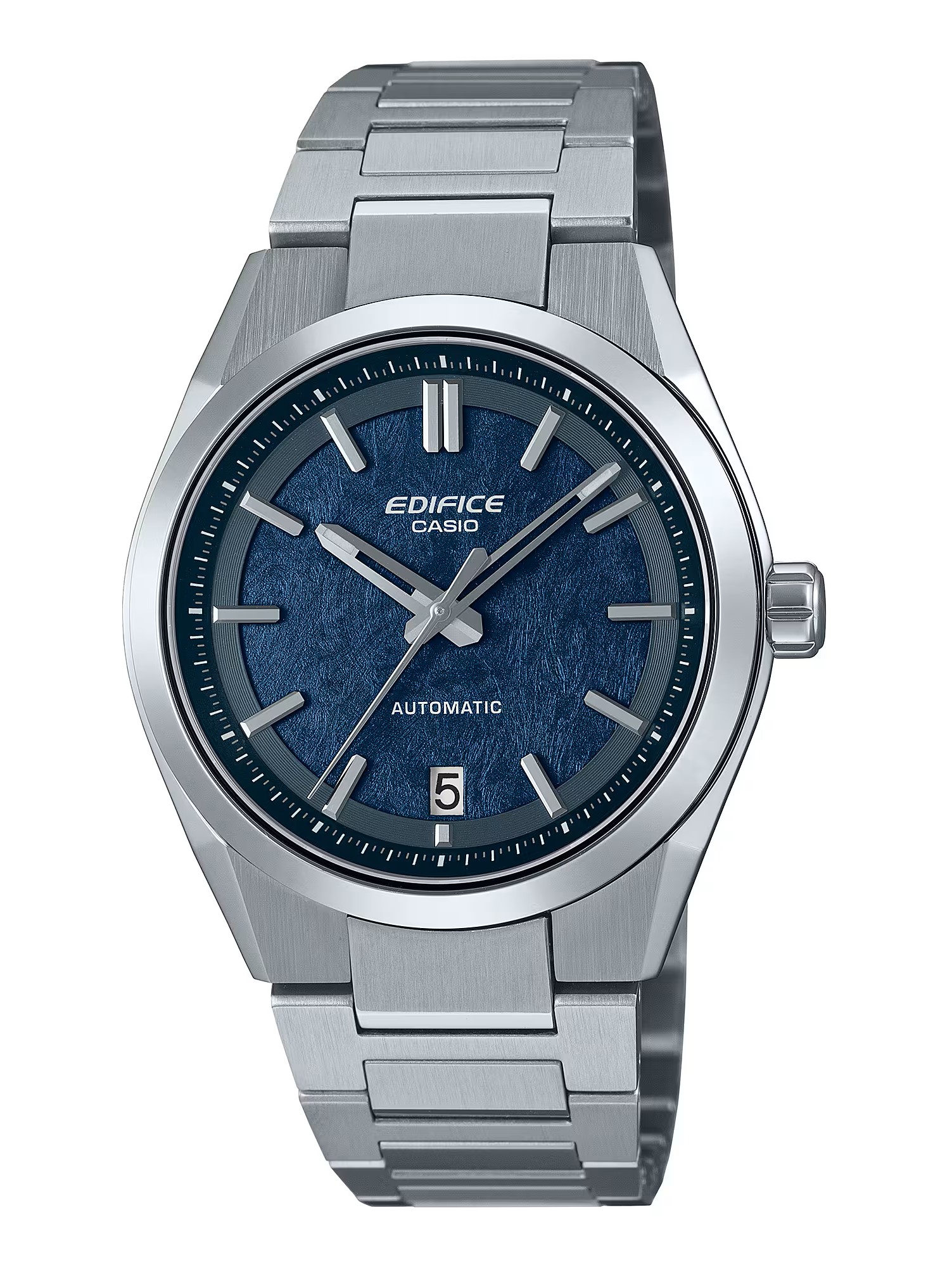 CASIO EDIFICE FORGED CARBON BLUE DIAL WATCH LINK BRACELET STAINLESS