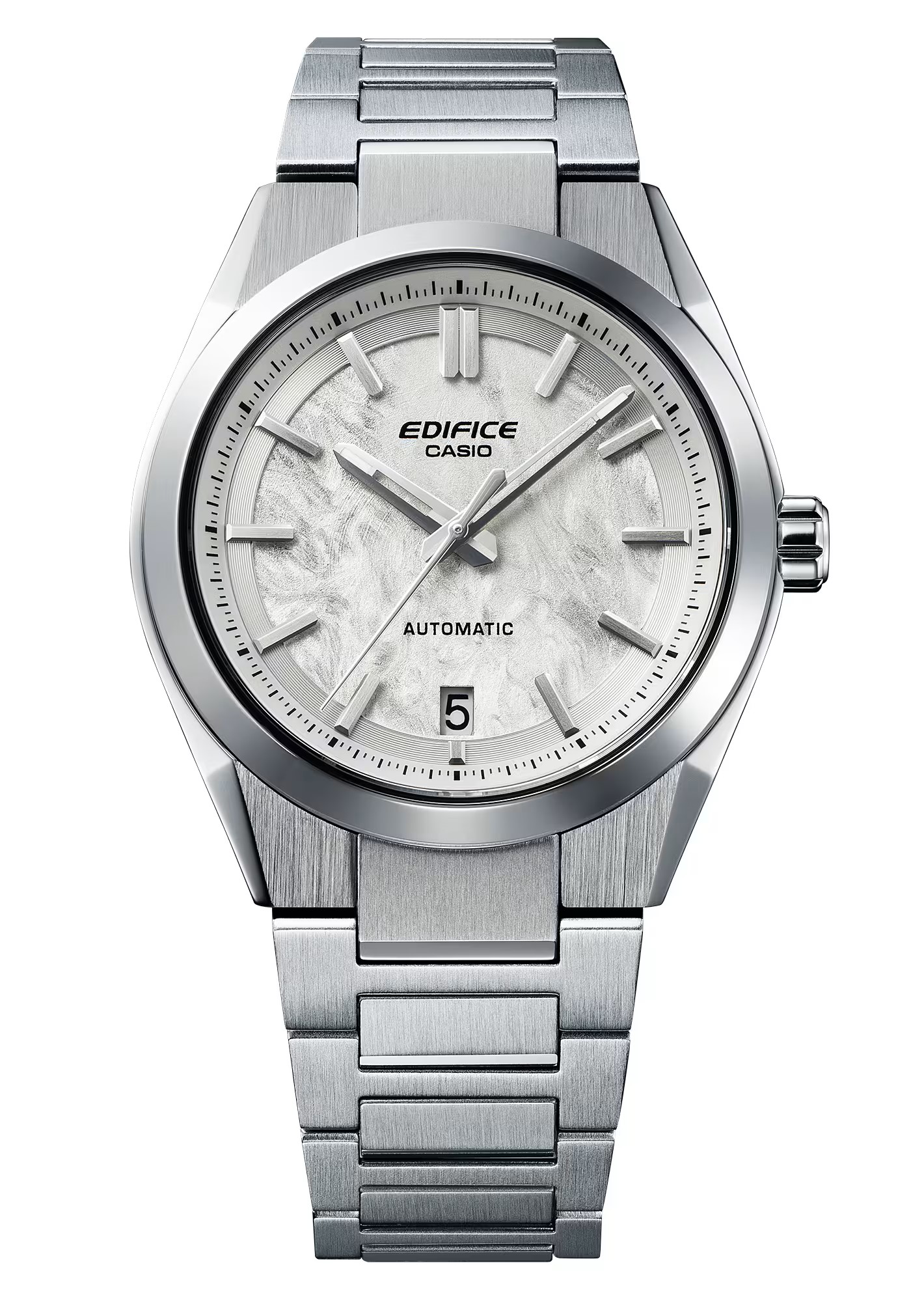 CASIO EDIFICE FORGED CARBON WHITE DIAL WATCH LINK BRACELET STAINLESS