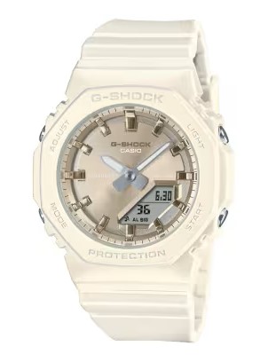 CASIO G-SHOCK BEIGE DIAL ANALOGUE/DIGITAL WATCH WHITE RESIN