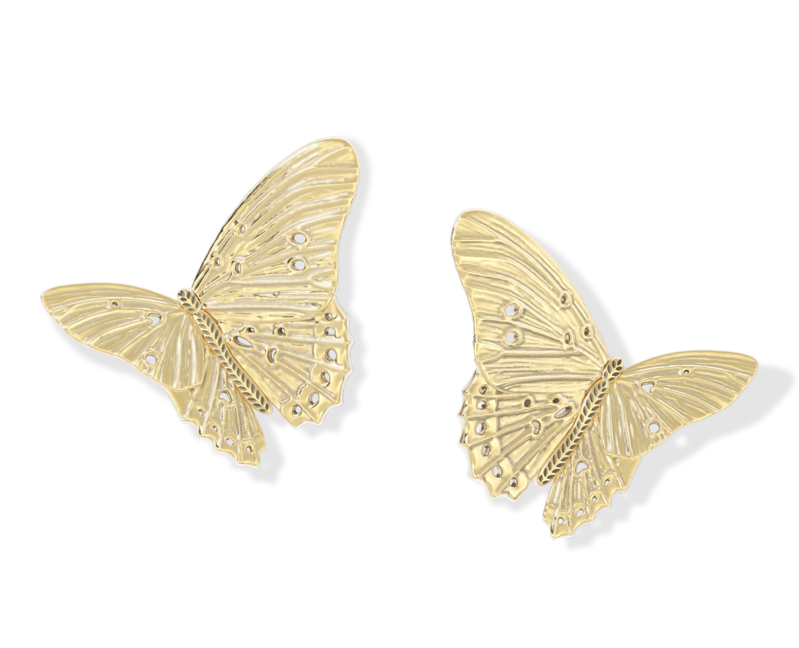 KENDRA SCOTT CAILEY STUD BUTTERFLY STATEMENT EARRINGS GOLD