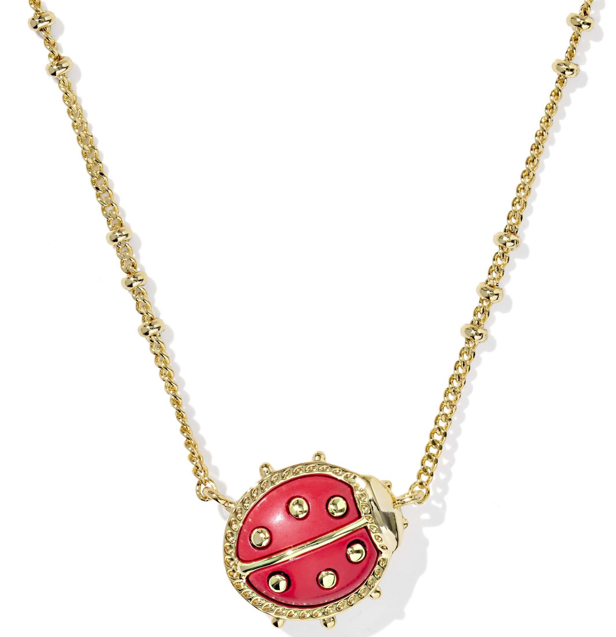 KENDRA SCOTT LADYBUG SHORT PENDENT NECKLACE GOLD