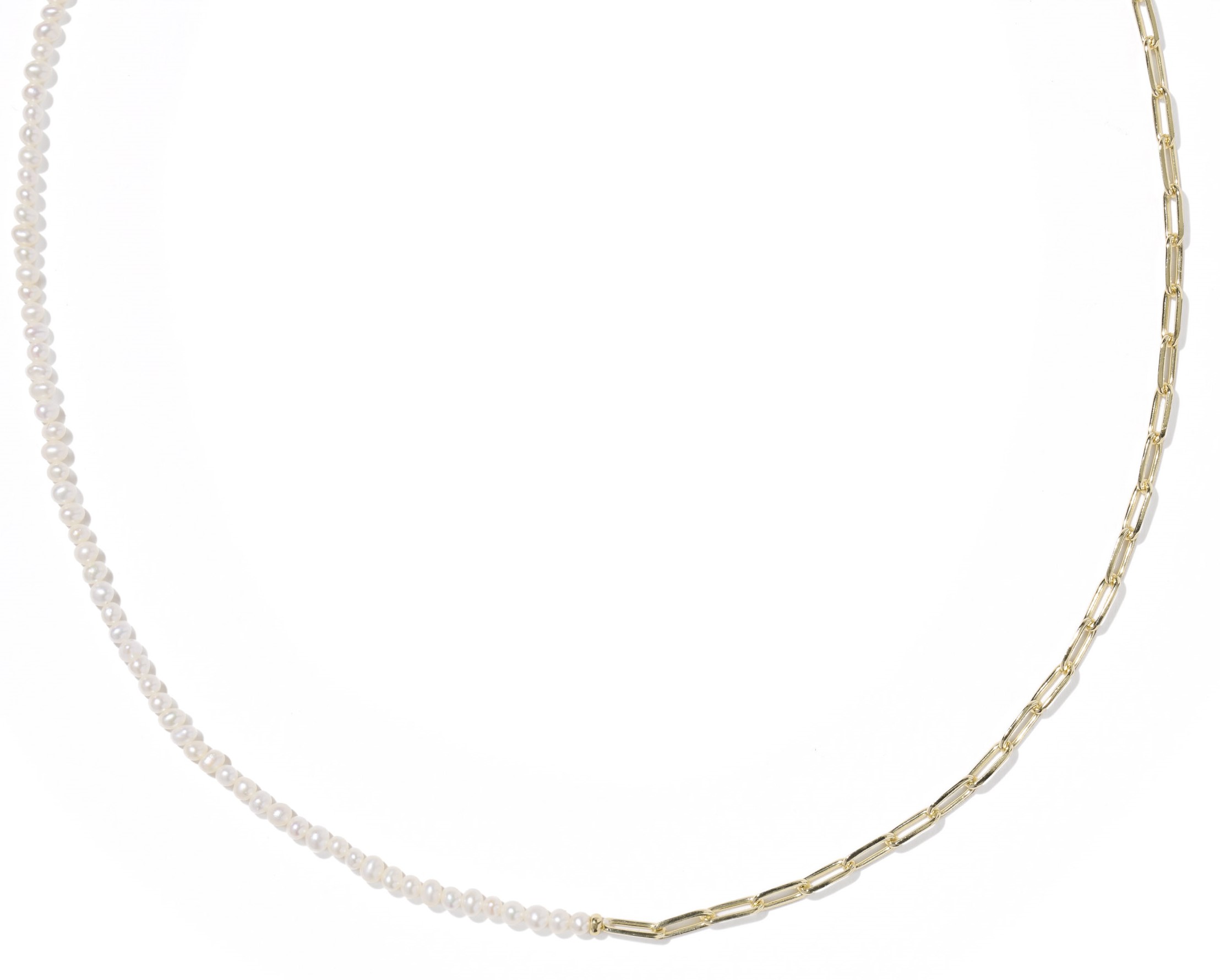 KENDRA SCOTT MARKIE HALF CHAIN NECKLACE FRESHWATER CULTURED PEARL GOLD
