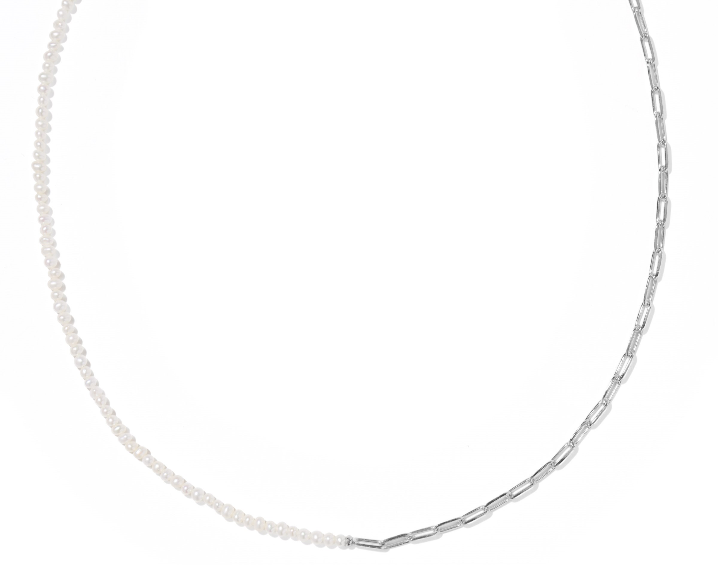 KENDRA SCOTT MARKIE HALF CHAIN NECKLACE FRESHWATER CULTURED PEARL SILVER