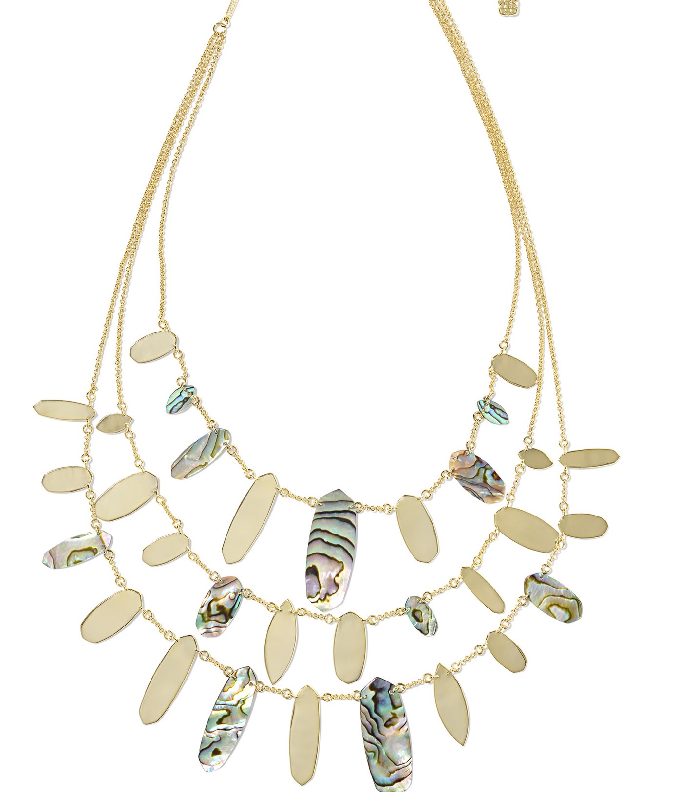 KENDRA SCOTT GWEN STATEMENT NECKLACE ABALONE SHELL GOLD